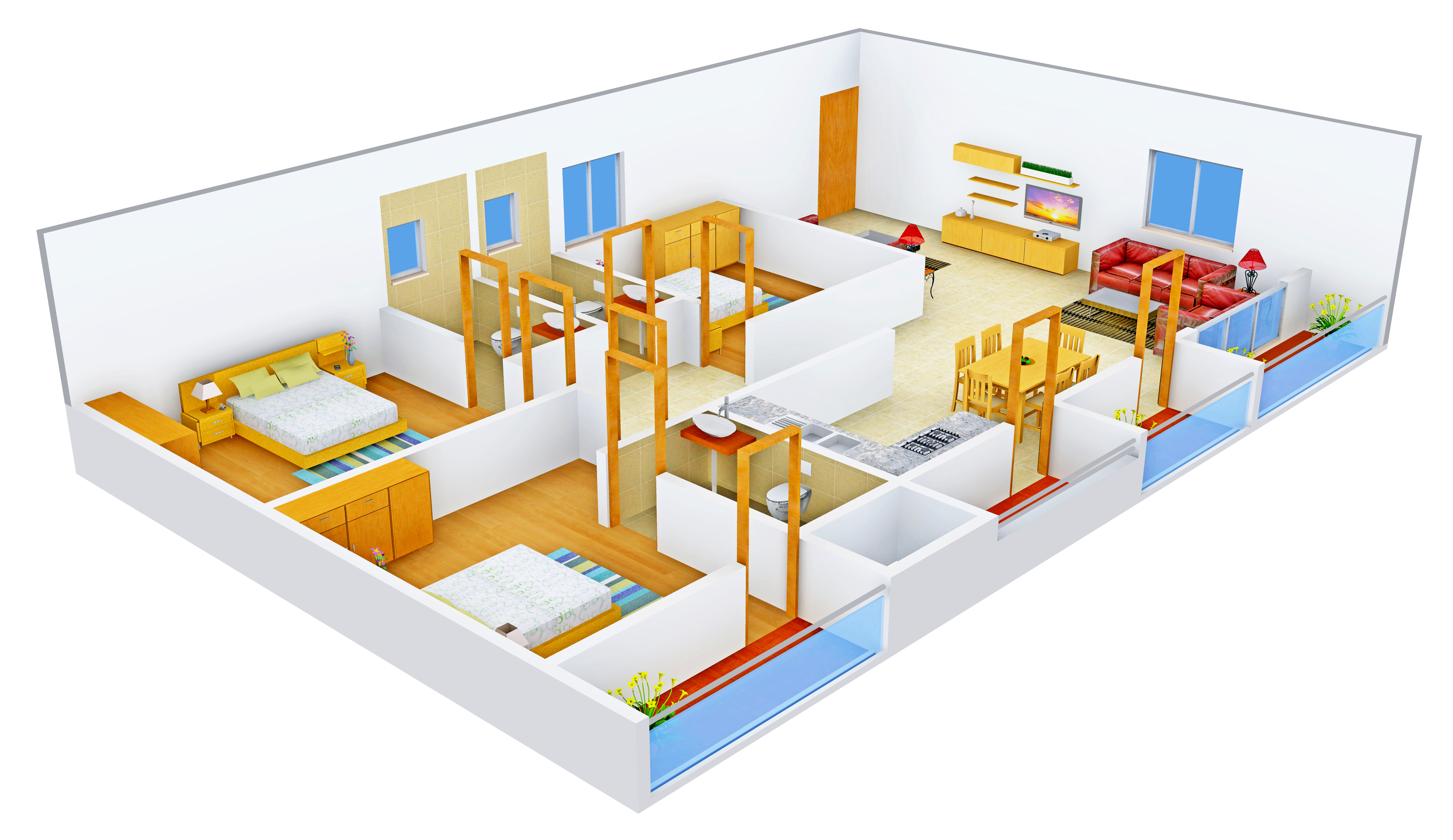 3DFloorPlan of Dhruthi Tranquil Towers