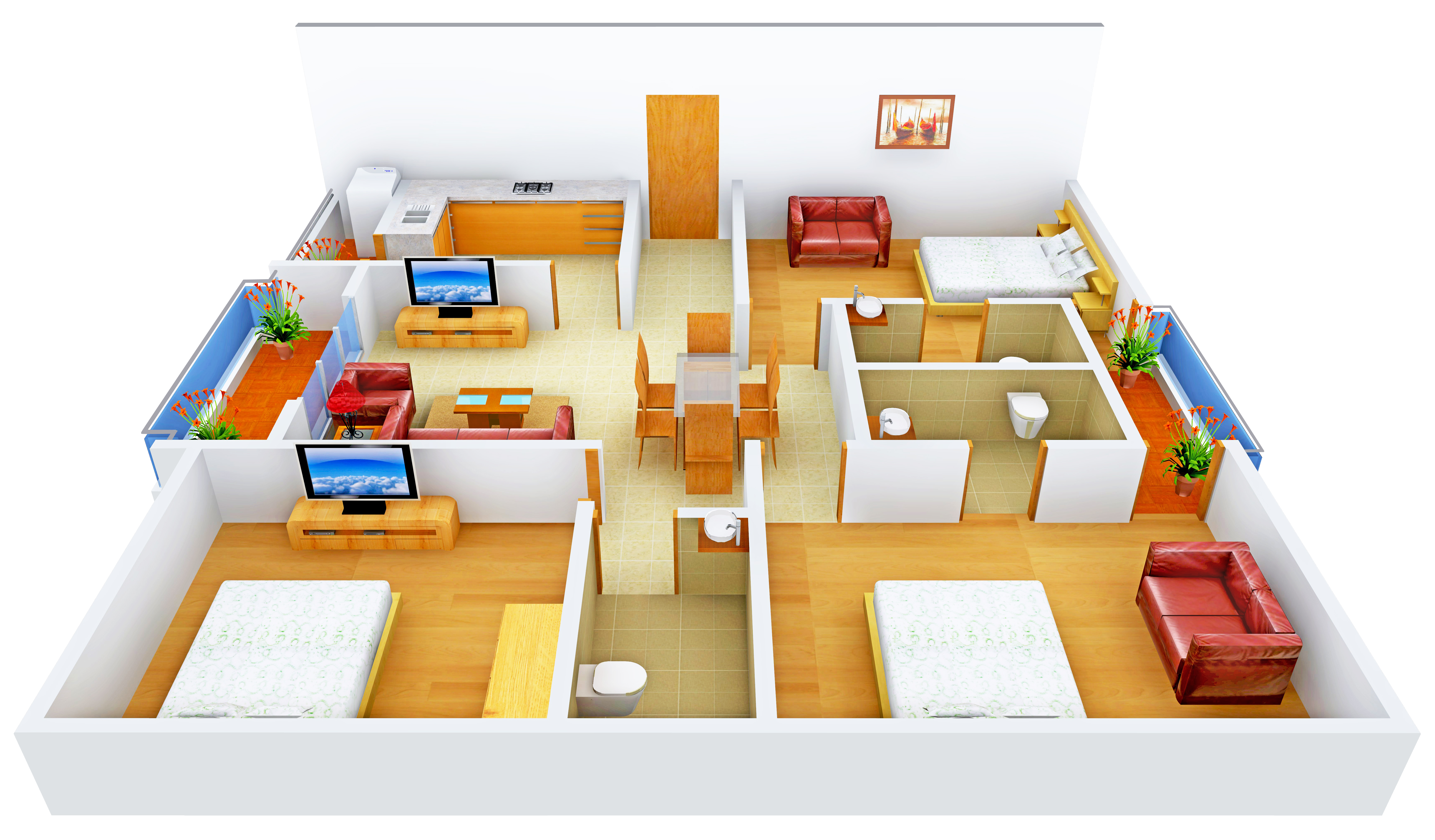 3DFloorPlan of Trust Tower 2 Residency
