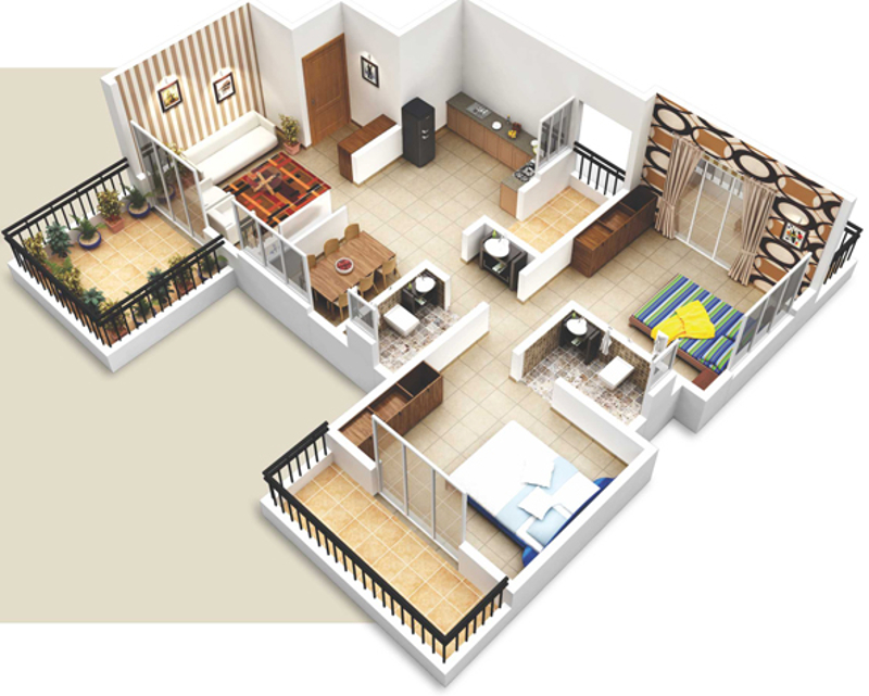 3DFloorPlan of Kohinoor Majesty