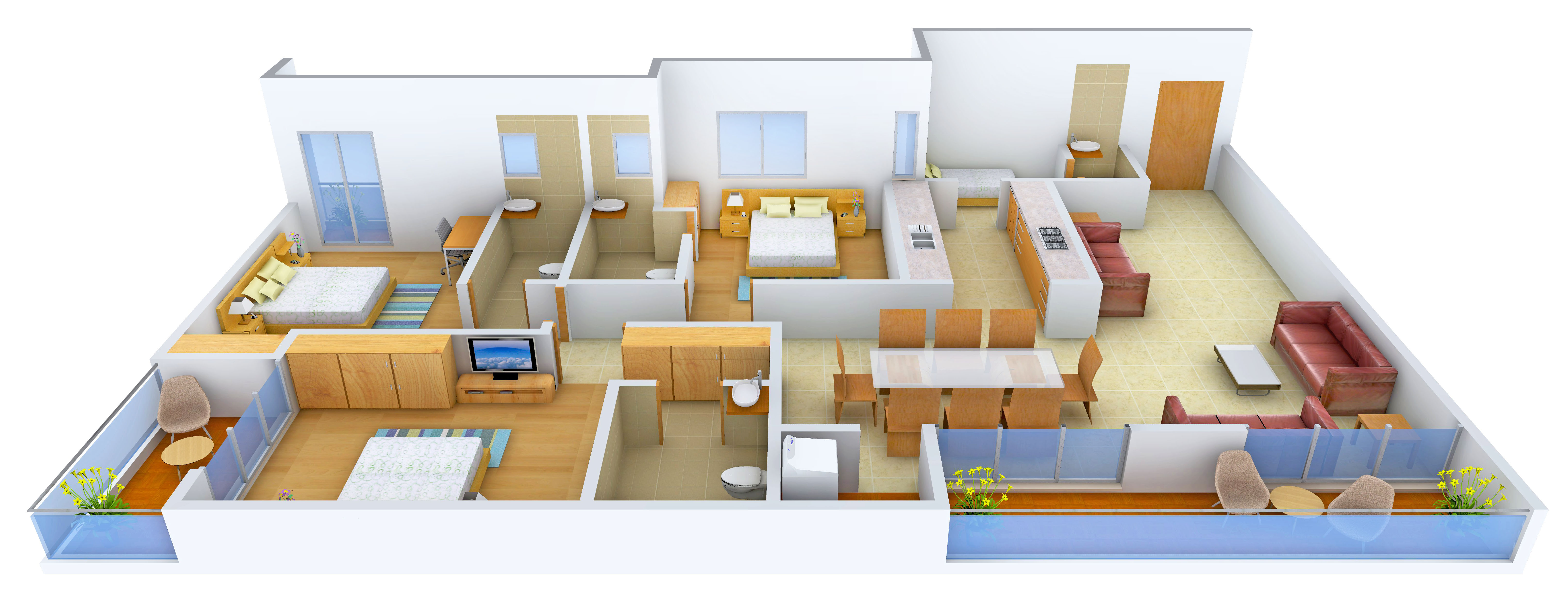 3DFloorPlan of Travancore Opus Highway