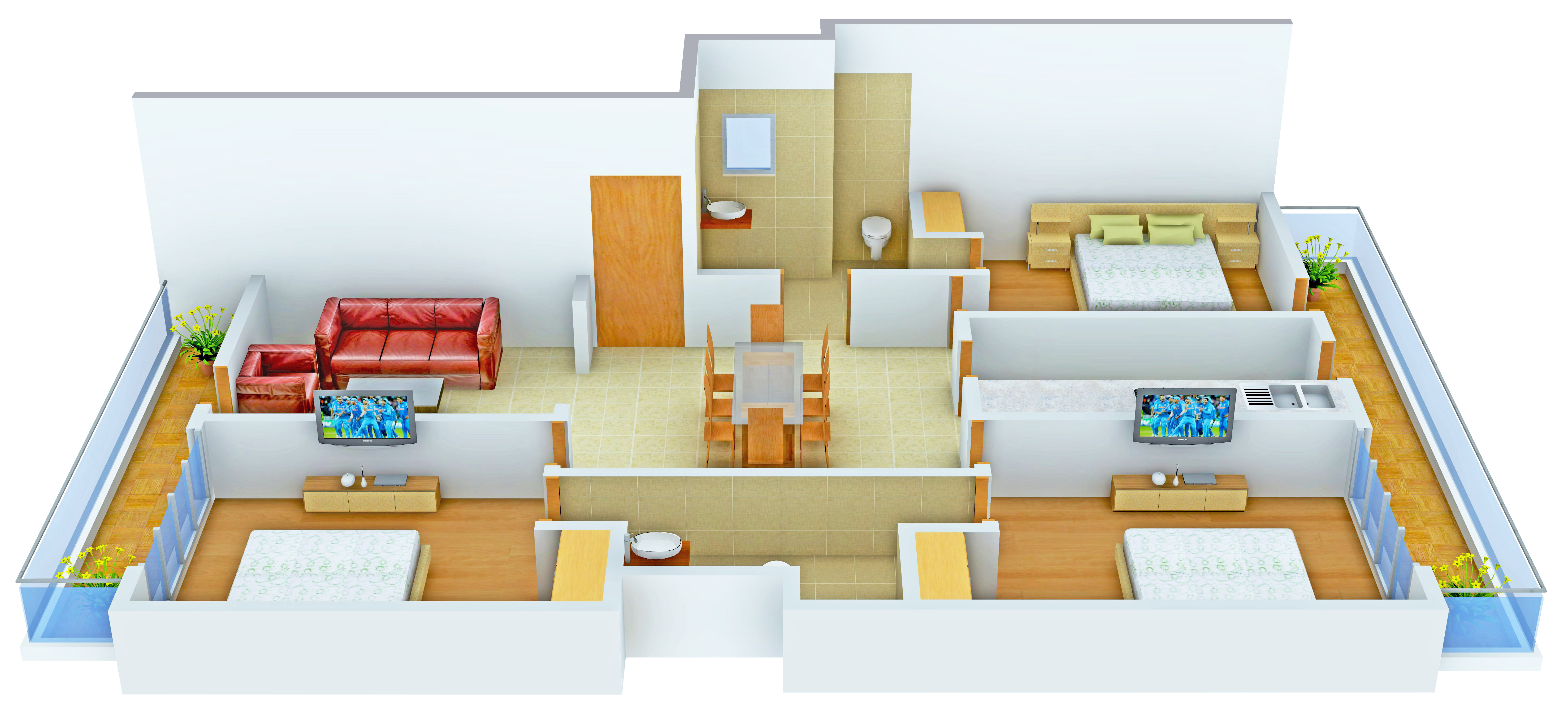 3DFloorPlan of TDI Tuscan Residency