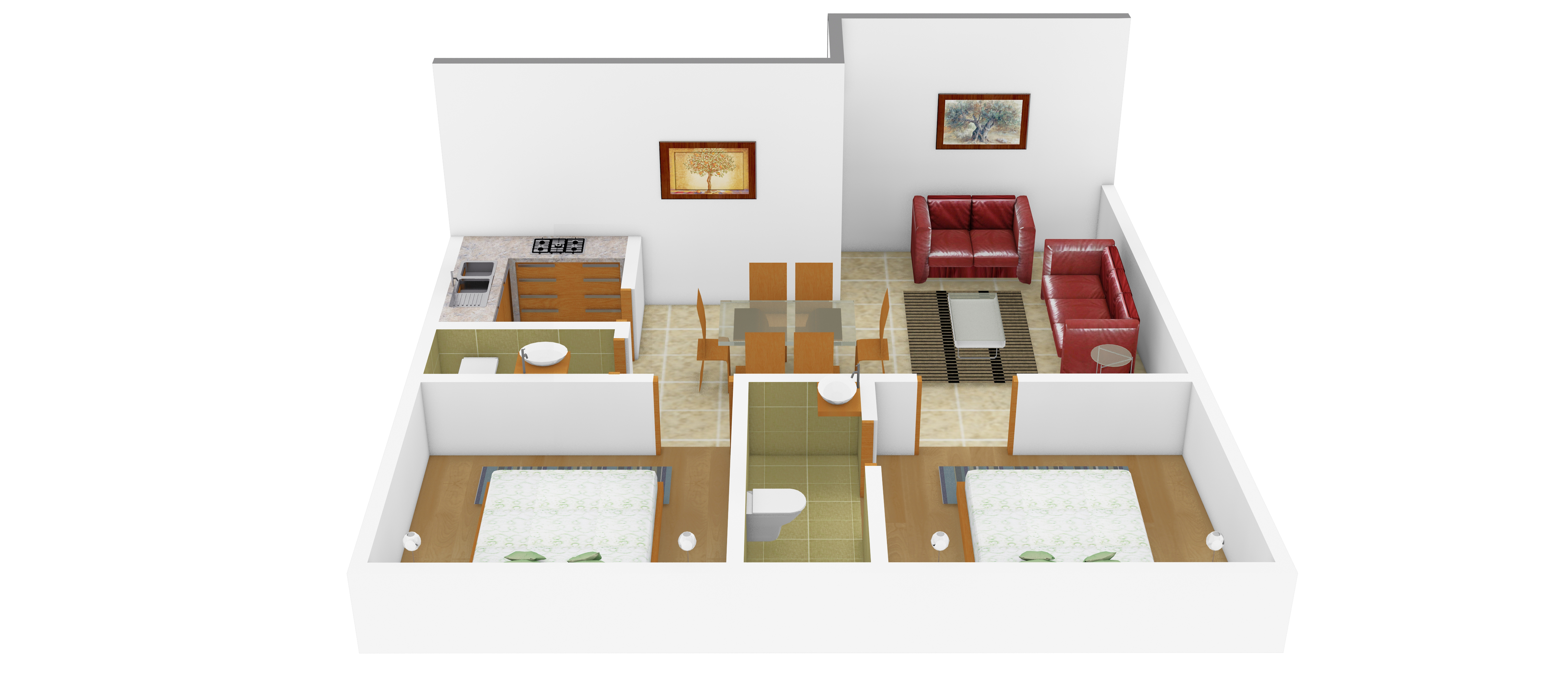 3DFloorPlan of Ushnish Shipra Apartments