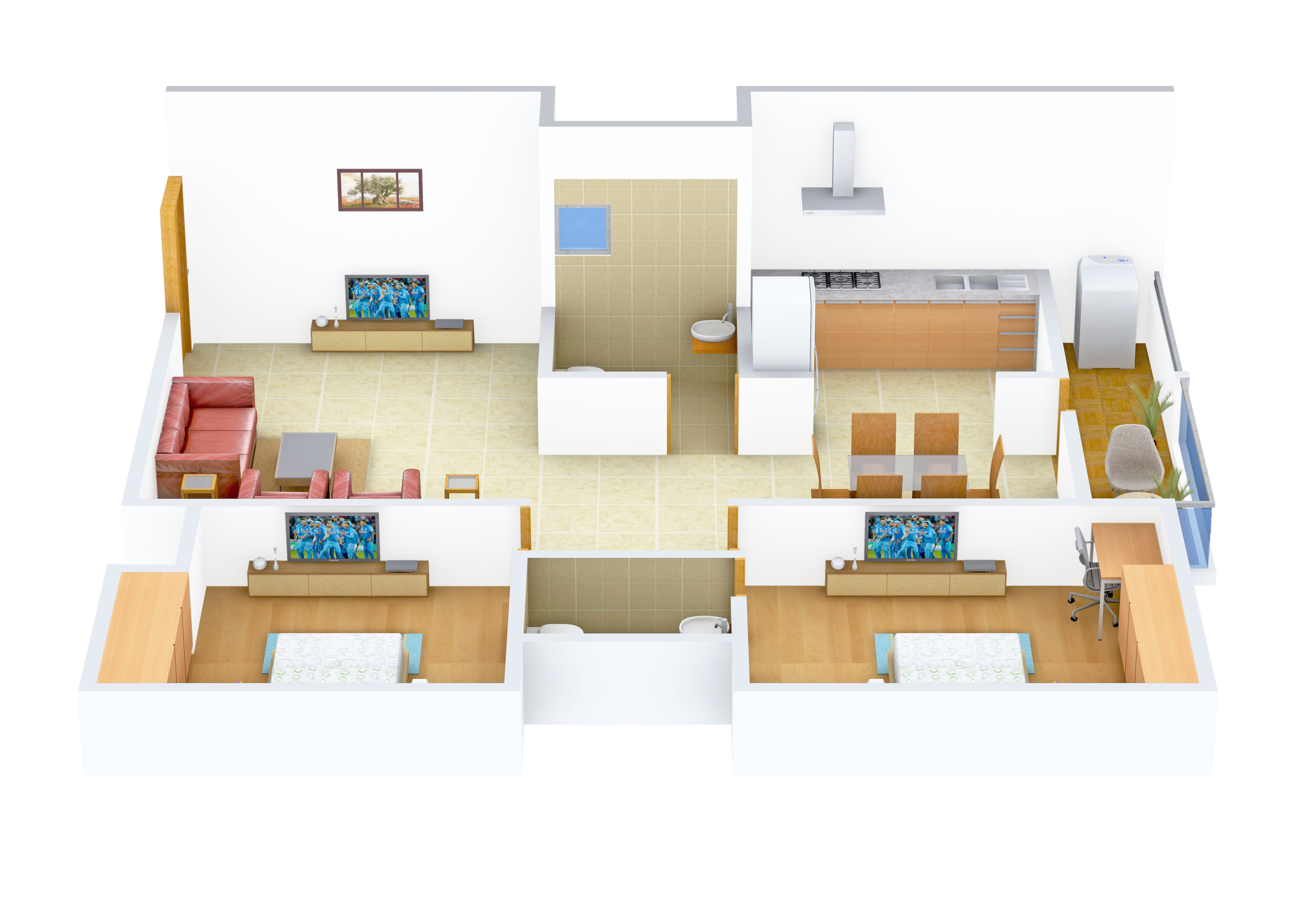 3DFloorPlan of Kumar Akshay Gardens