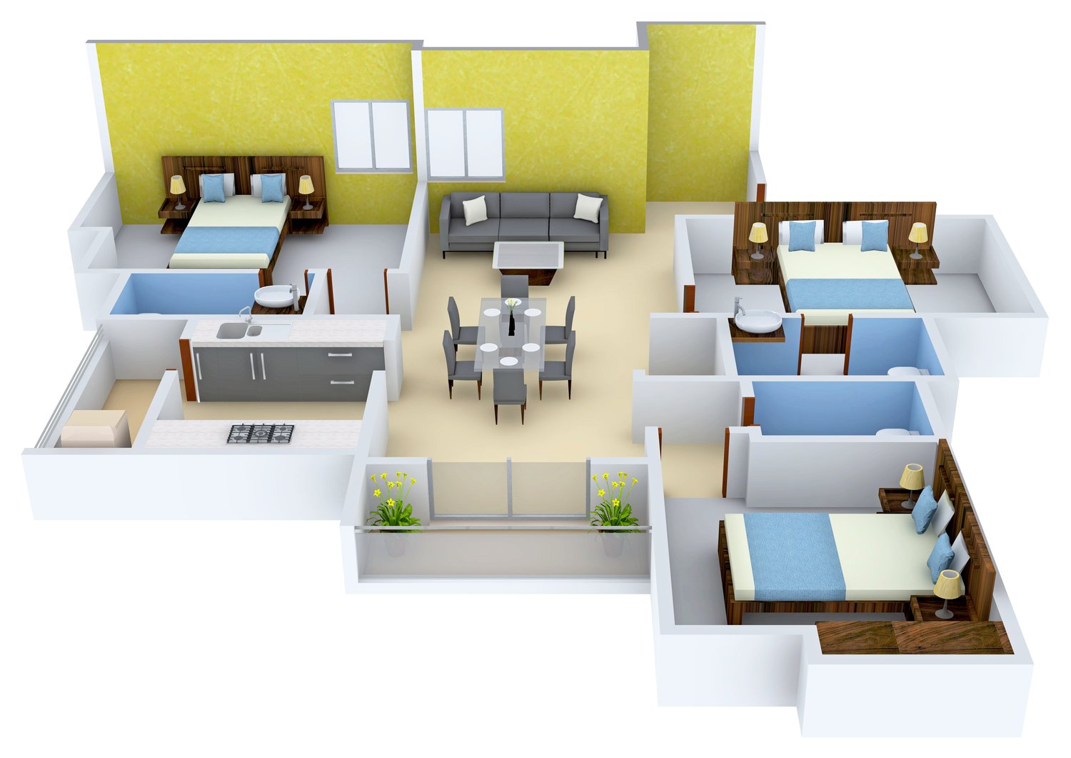 3DFloorPlan of Indus SRS Orchard Residences