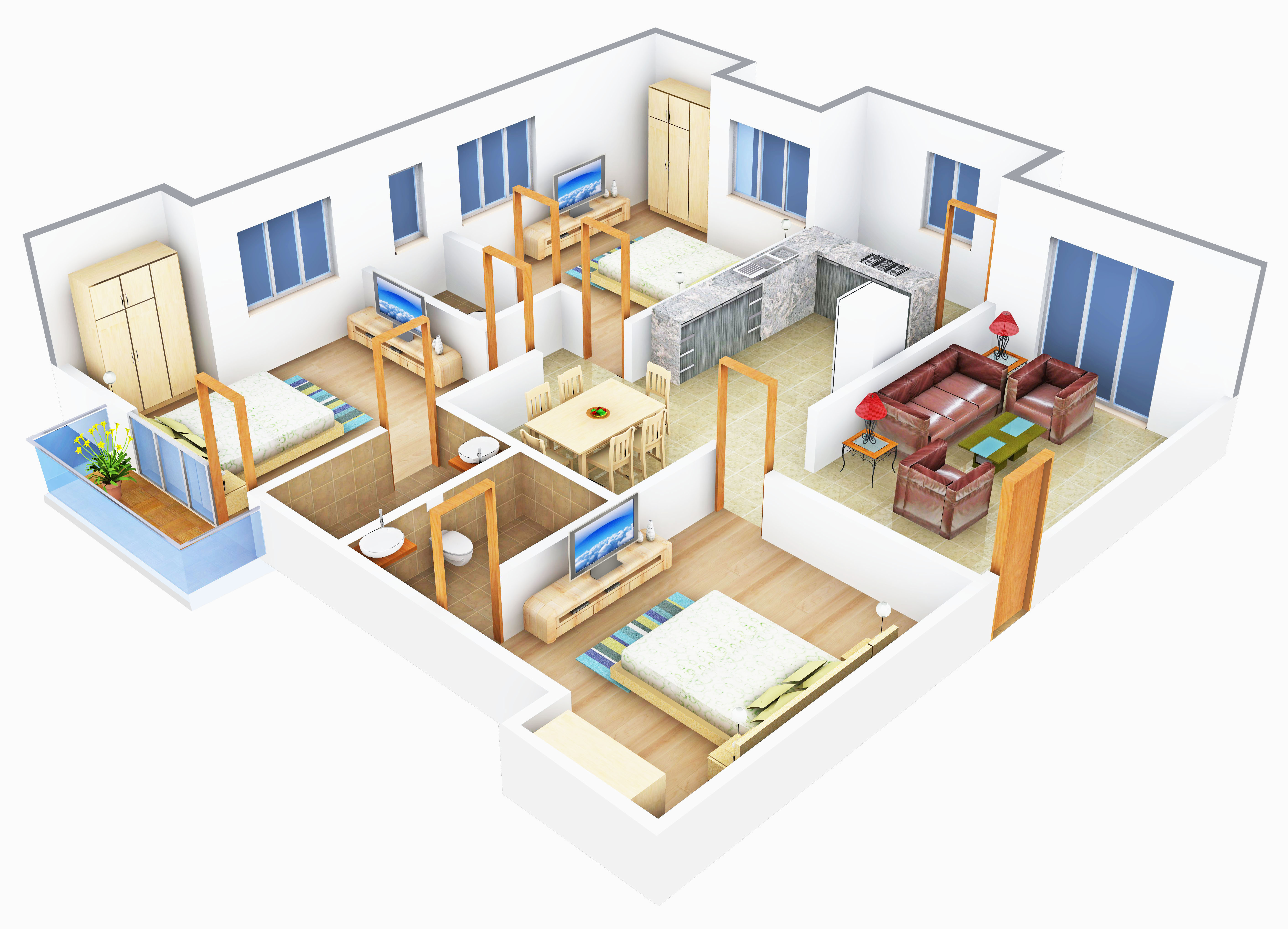 3DFloorPlan of India The Trinity Terrace