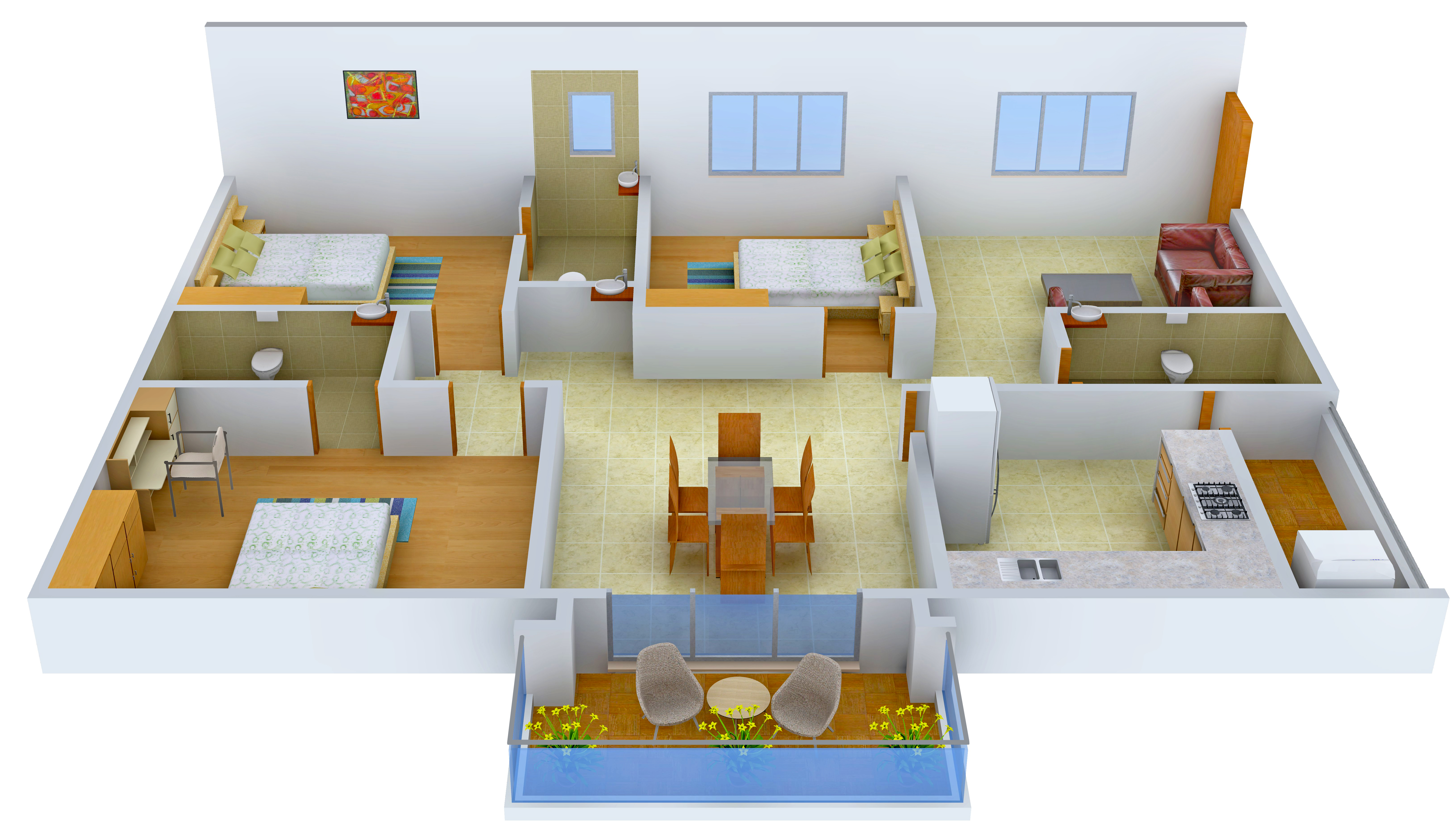 3DFloorPlan of Acrux Realcon Chitra