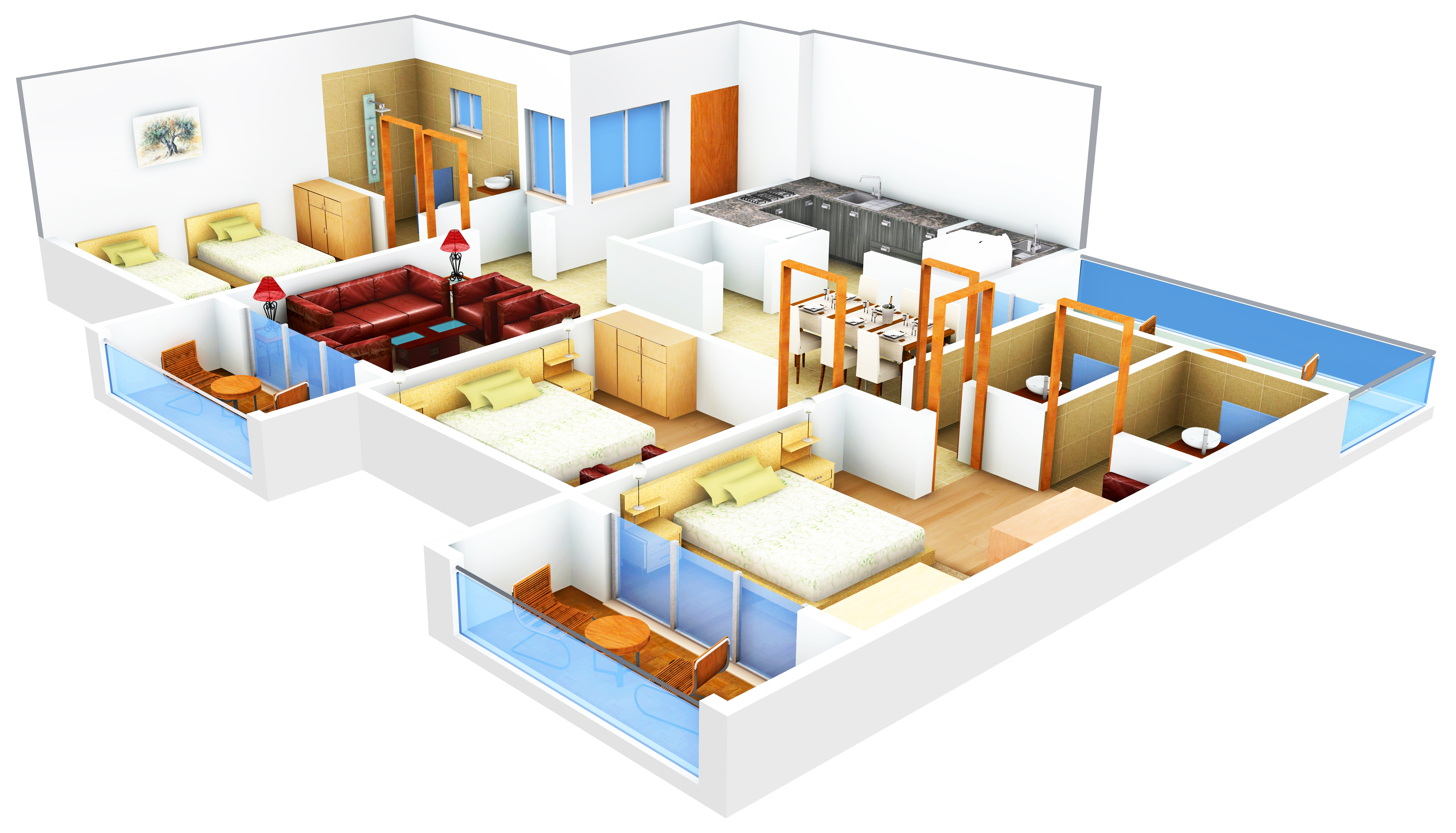 3DFloorPlan of Krishvi Wisteria