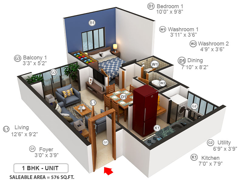 3DFloorPlan of Tata Santorini