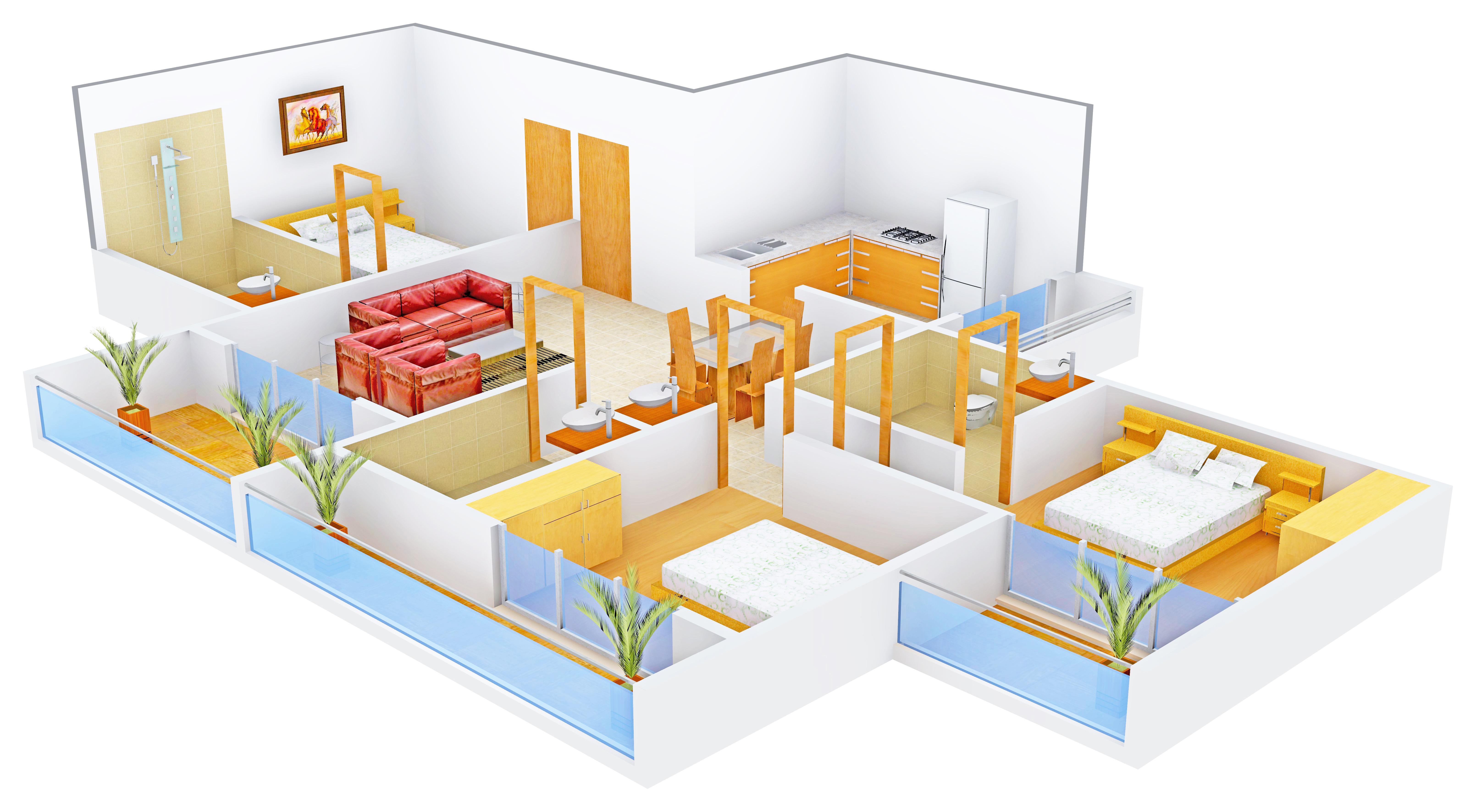 3DFloorPlan of Revanta Royal Residency
