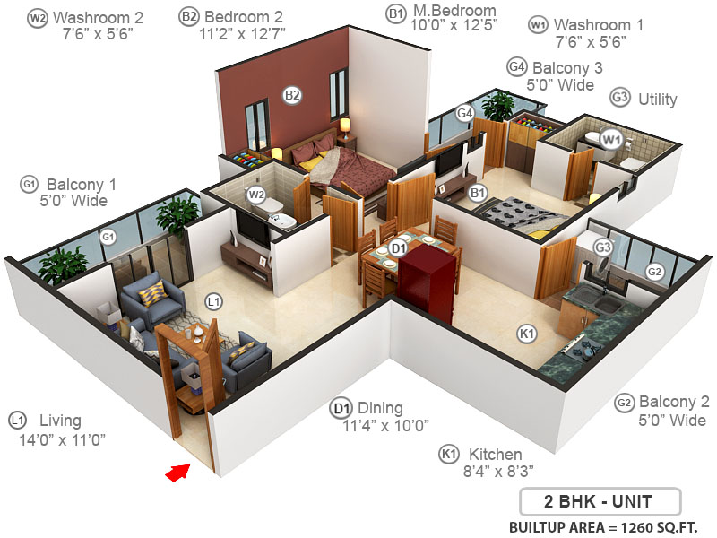 3DFloorPlan of Dasnac The Jewel of Noida