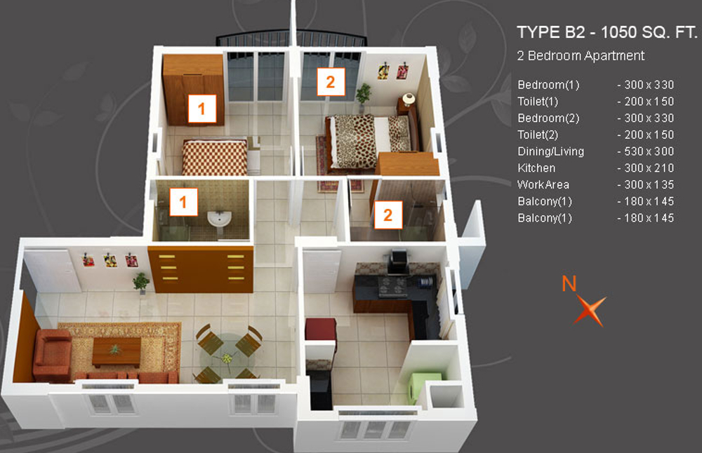 3DFloorPlan of Oxoniya Riviera Mansion