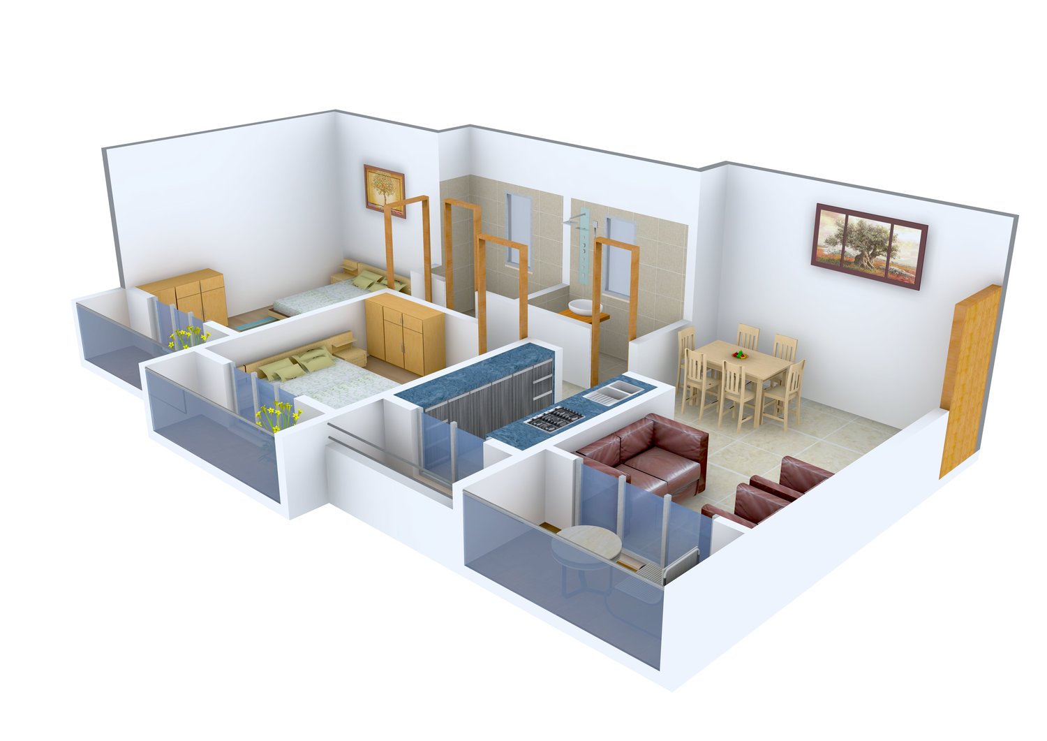 3DFloorPlan of Shree Ganesh Imperial Heights