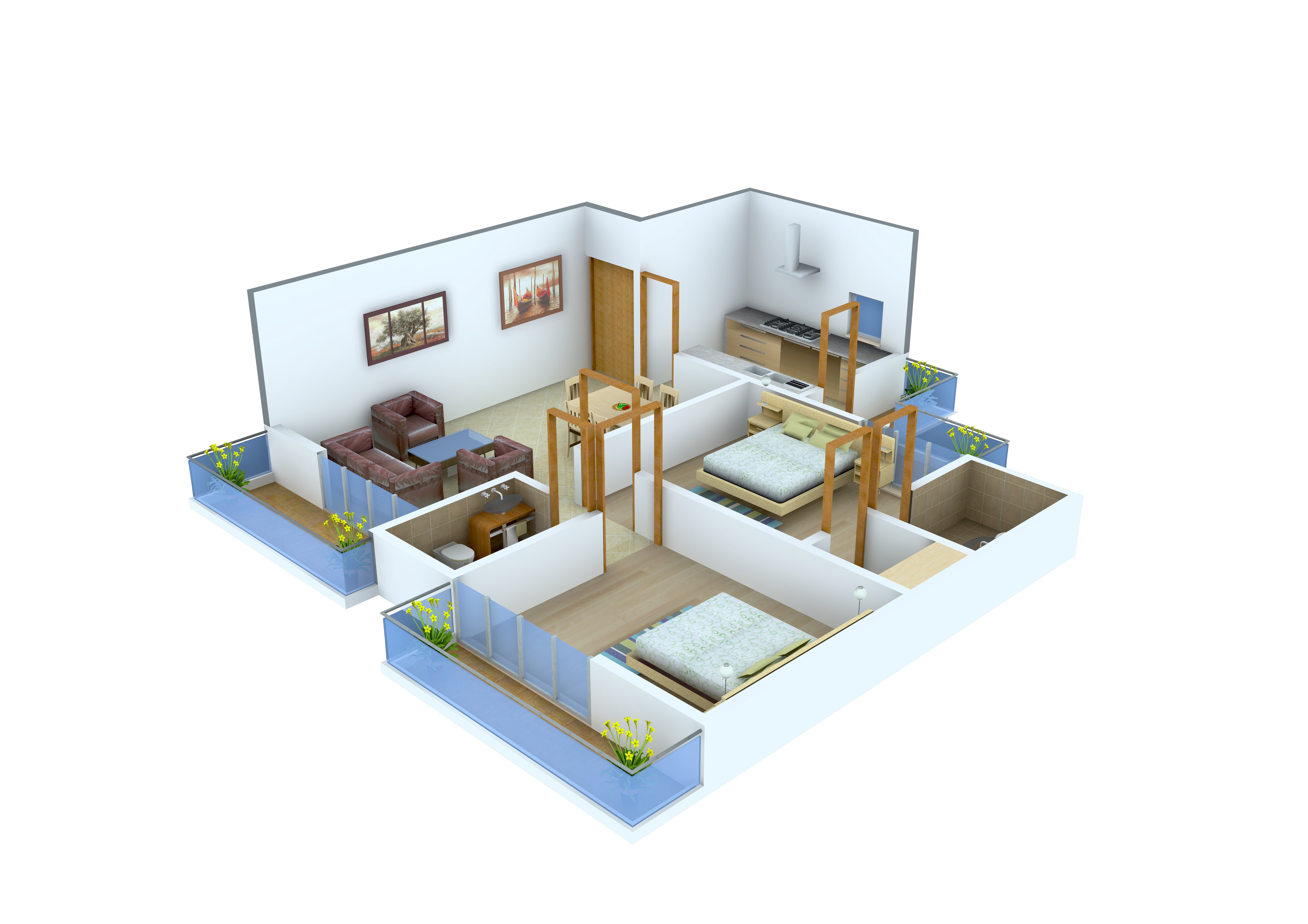 3DFloorPlan of Resizone Om Sarthak