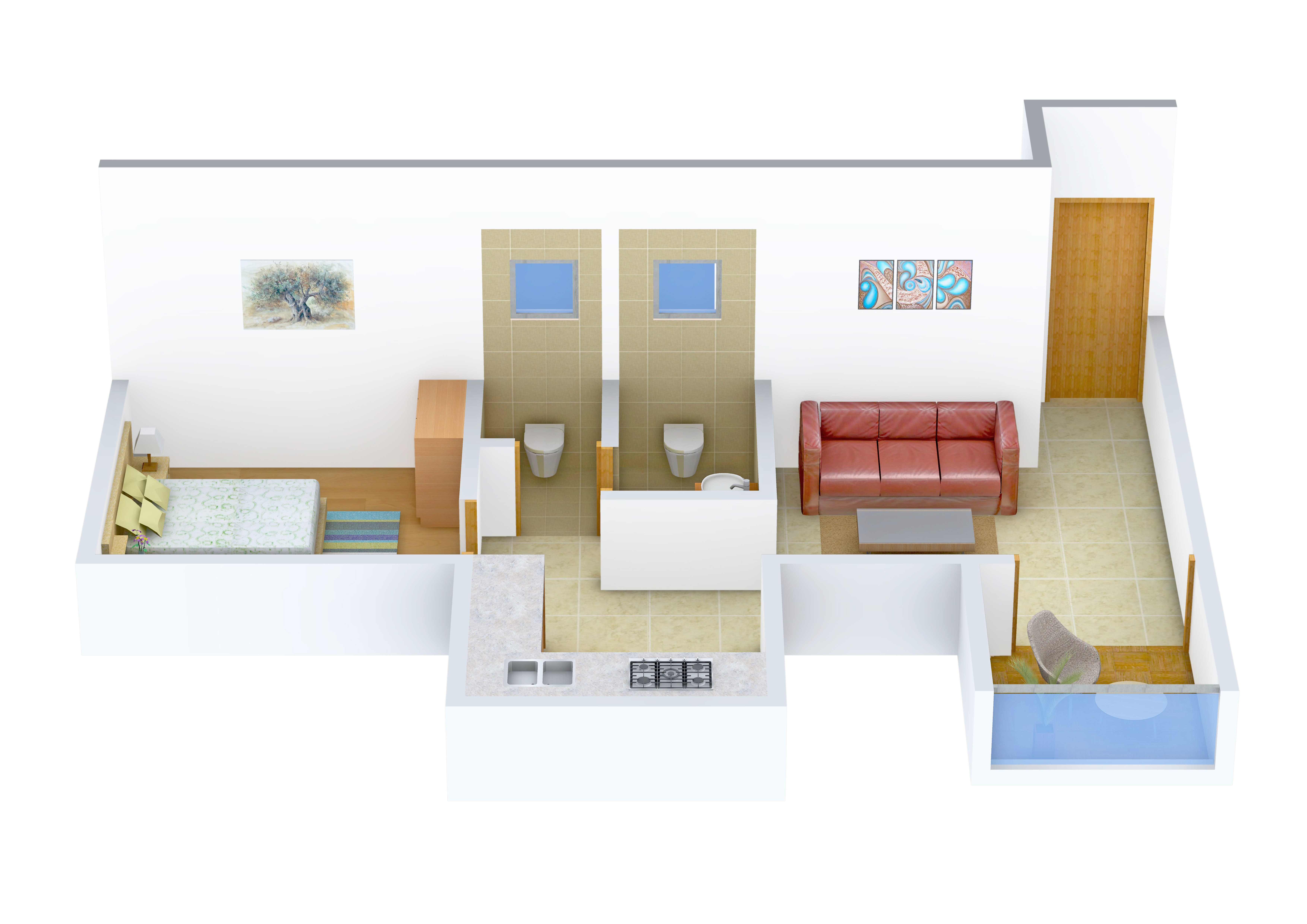 3DFloorPlan of Kothari Rose