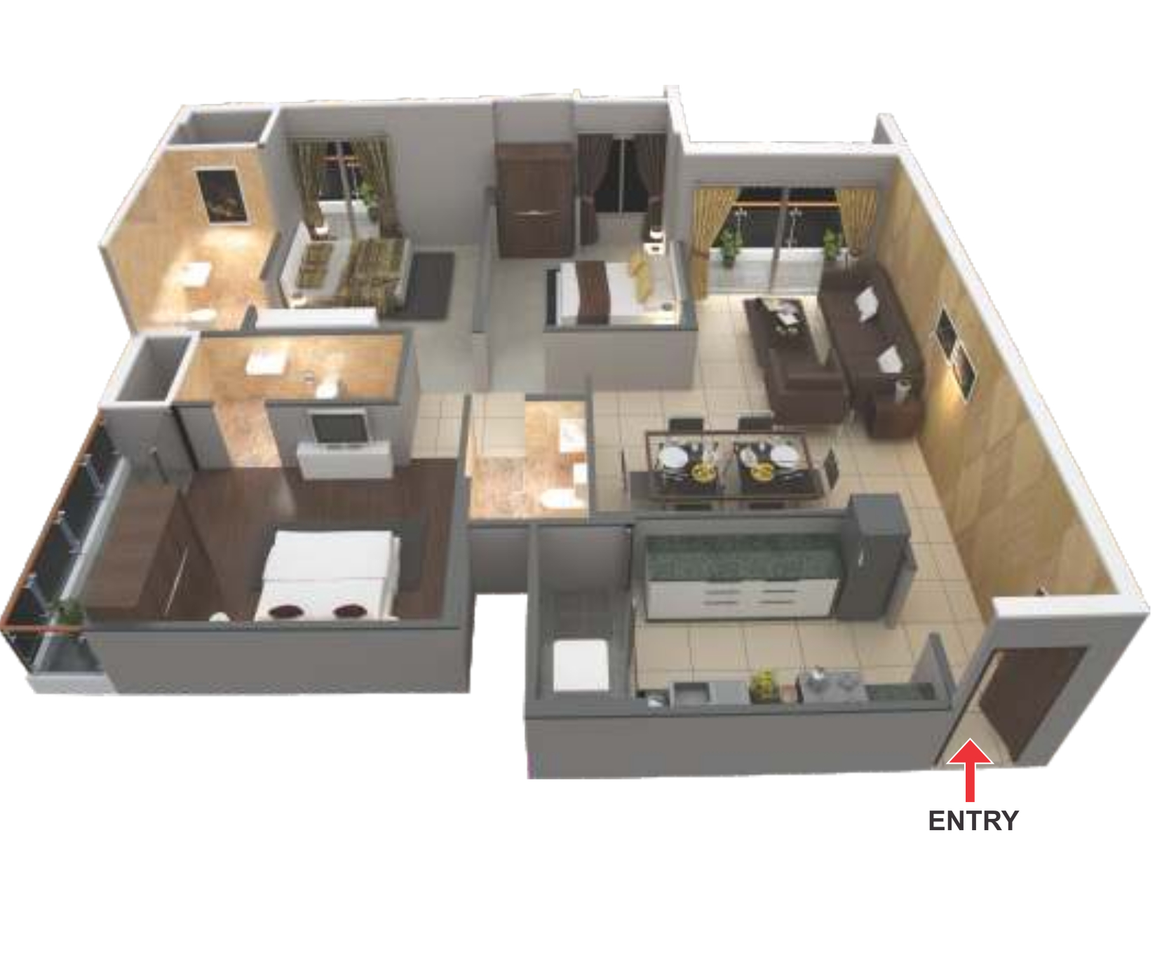 3DFloorPlan of Nariman Enclave
