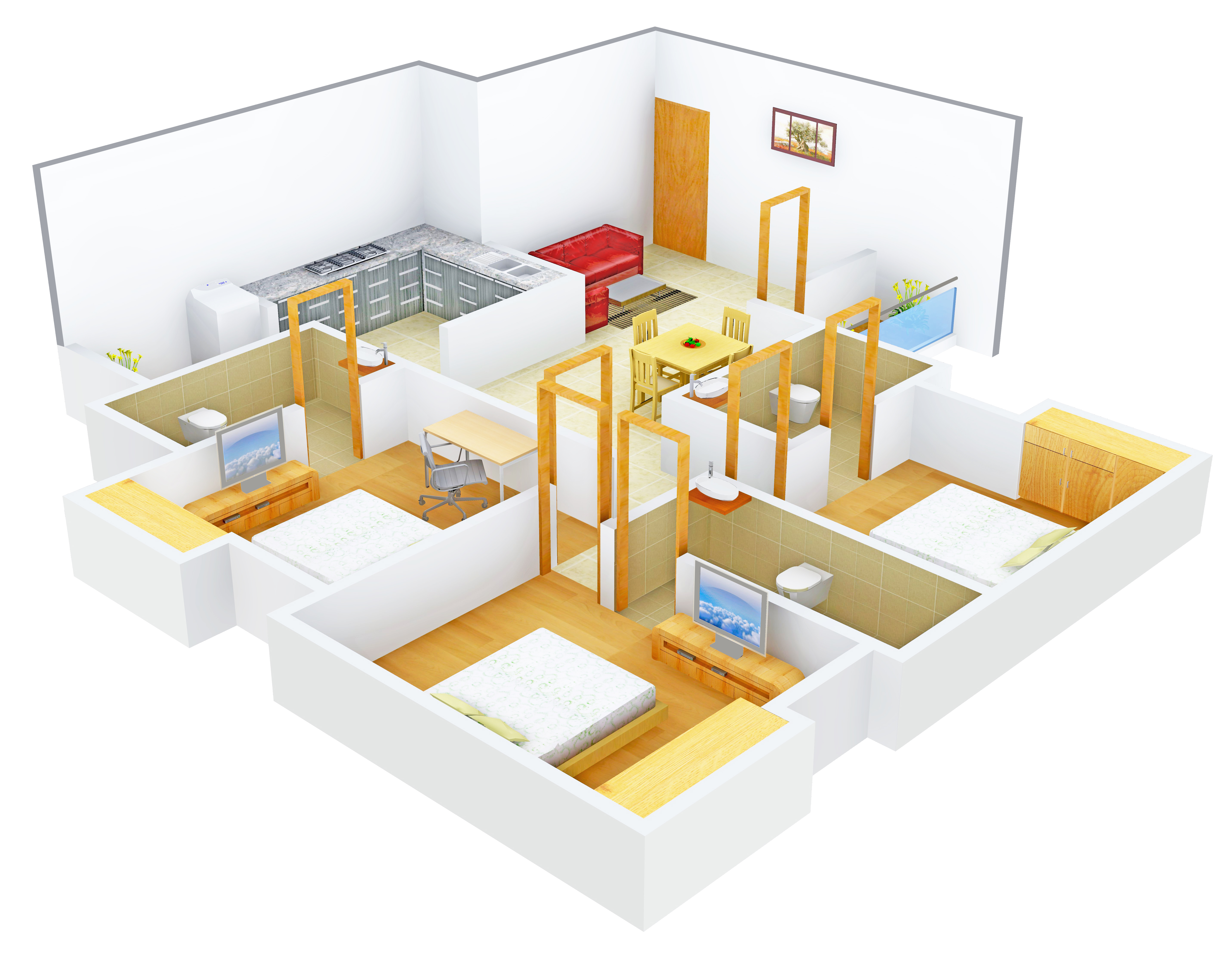3DFloorPlan of Desai Desai DD Golden Gate
