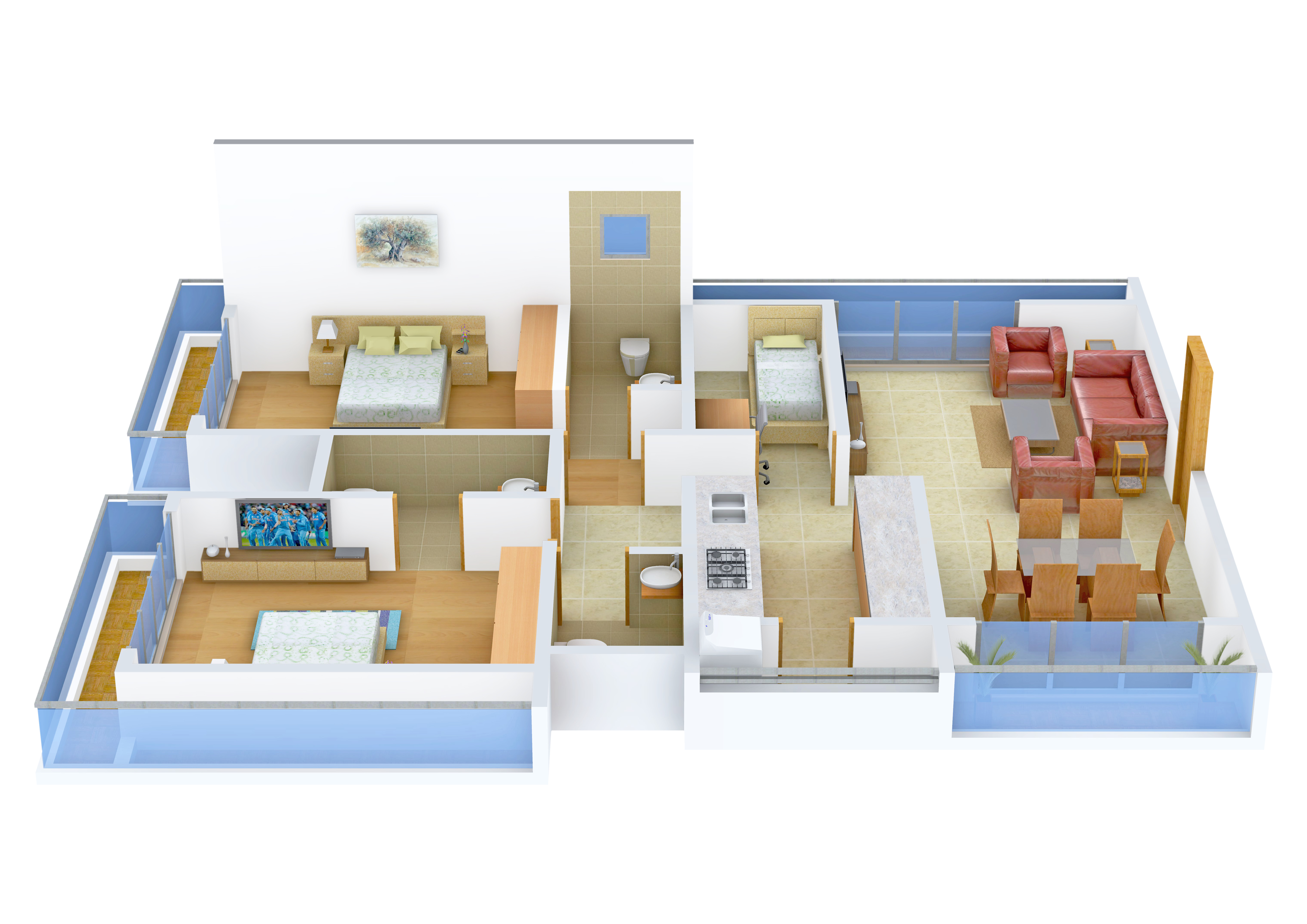3DFloorPlan of Lashkaria Green Woods
