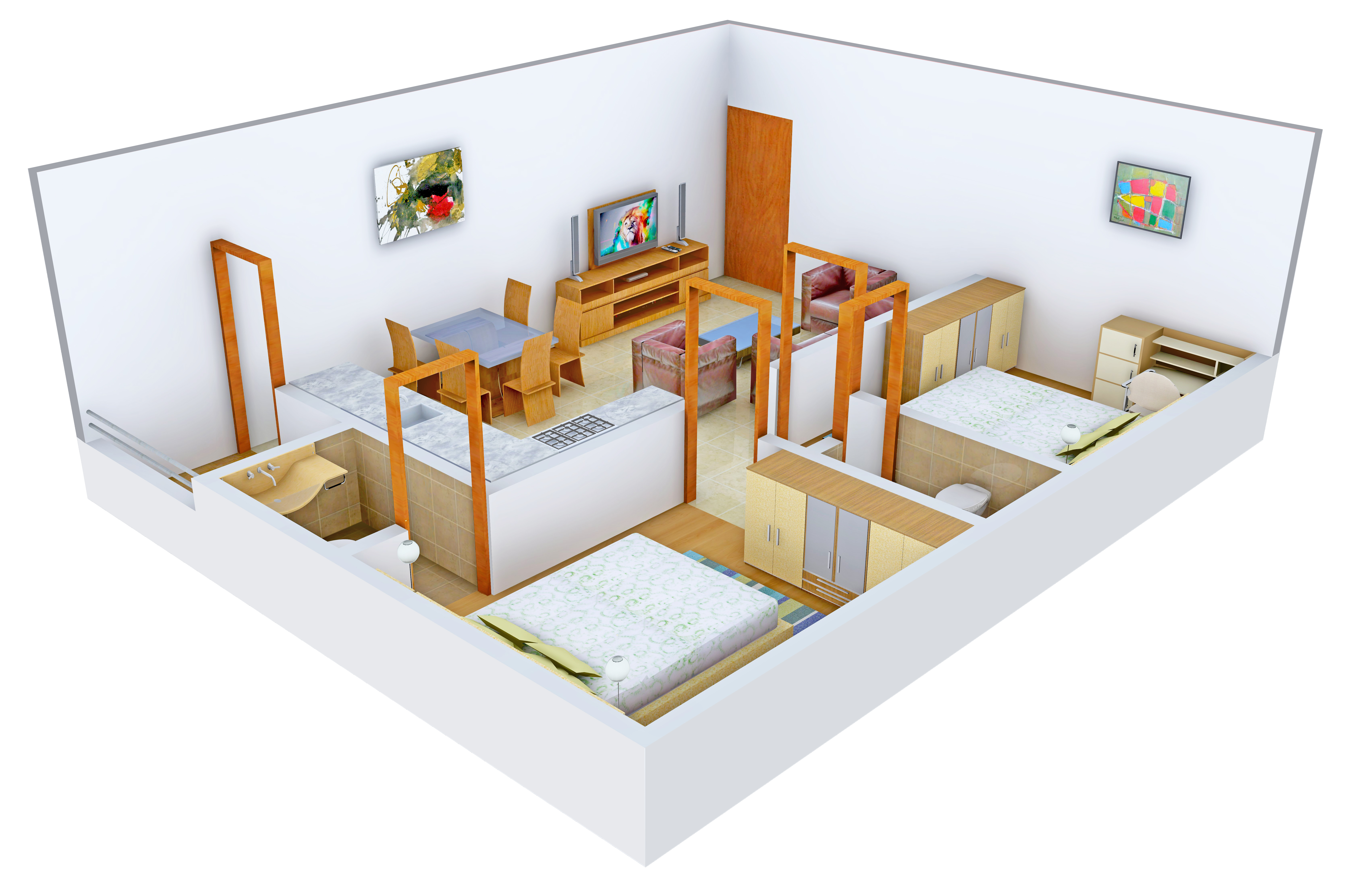 3DFloorPlan of Akshar Paradise Apartments