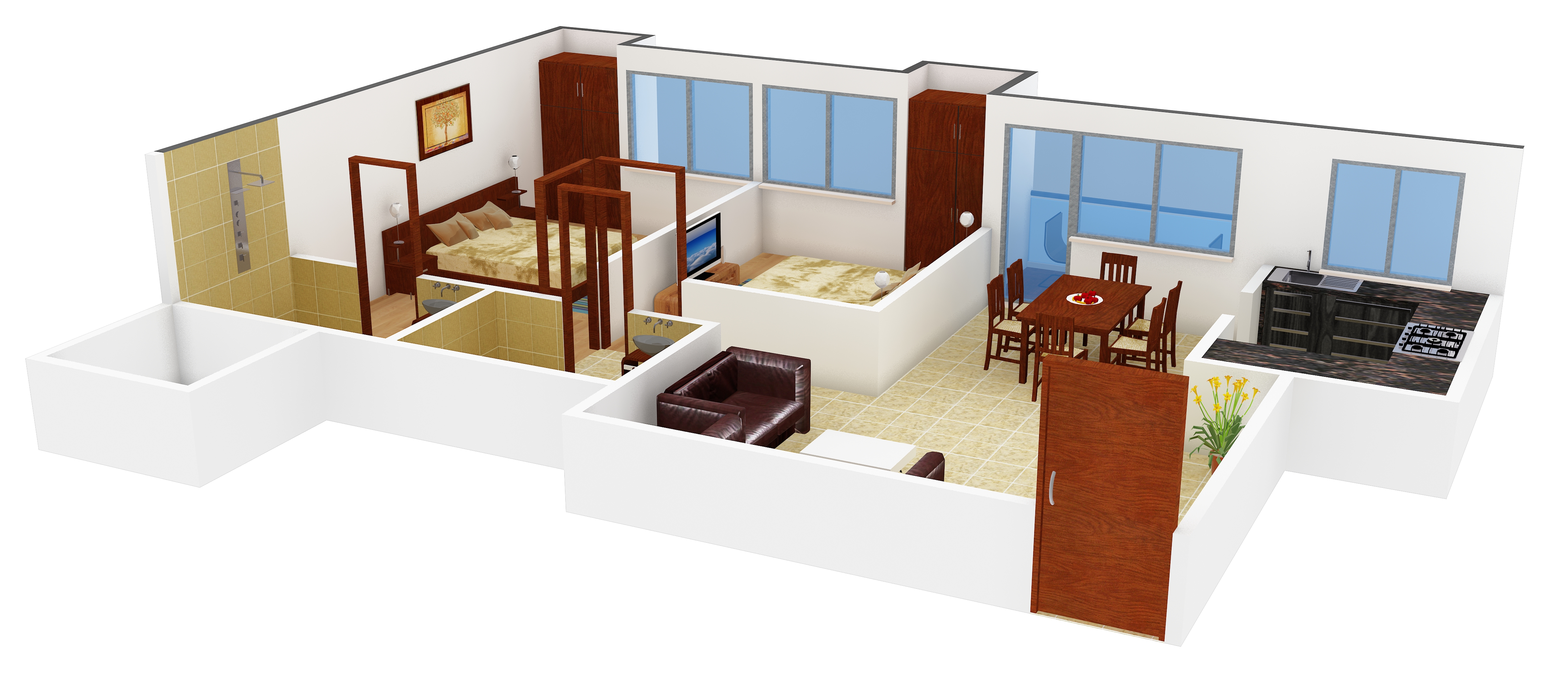 3DFloorPlan of Manglam Kanak Residency