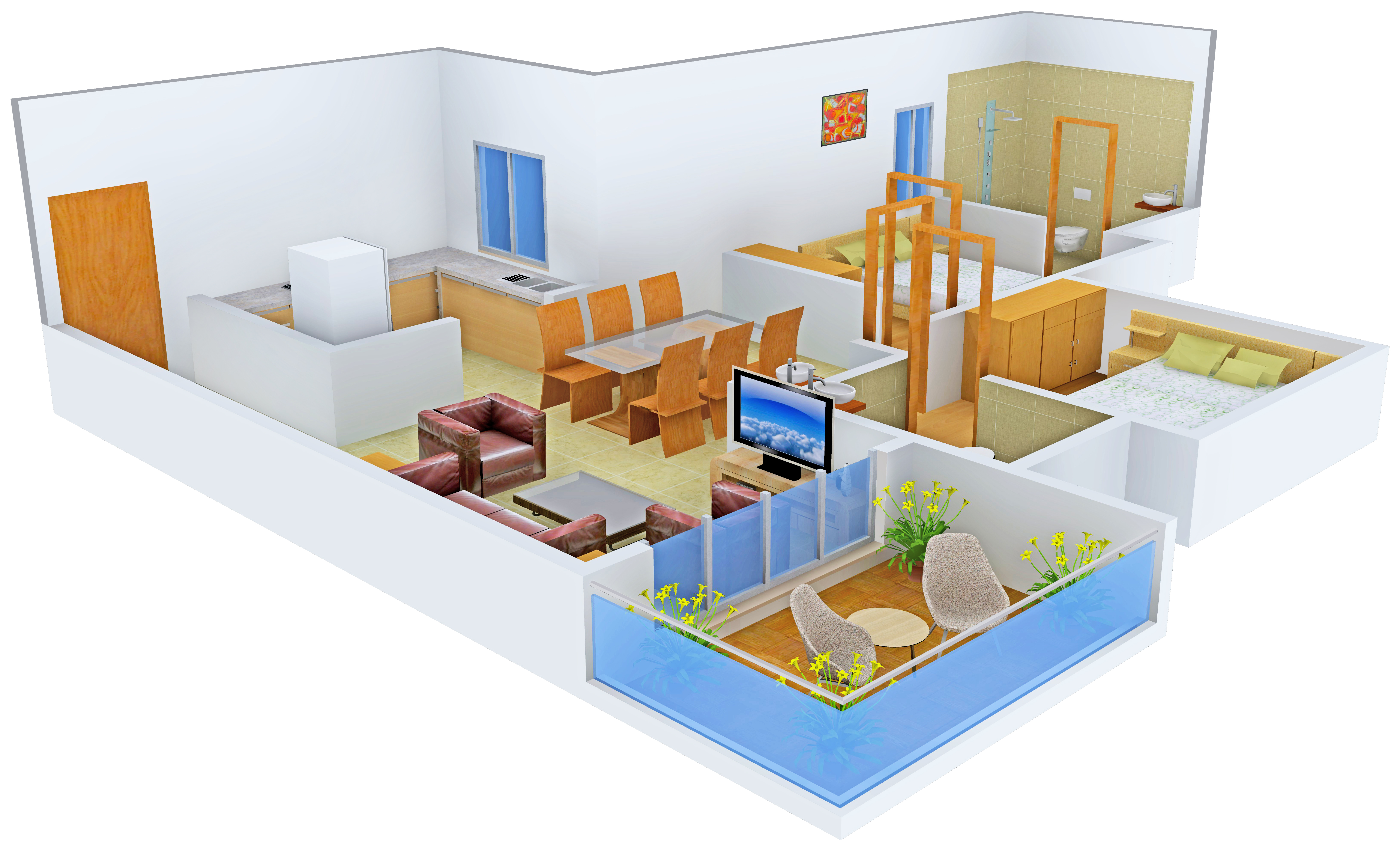 3DFloorPlan of SFS Iris Apartments
