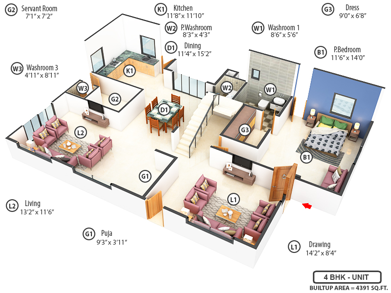 3DFloorPlan of NCC Urban Green Province Phase 1