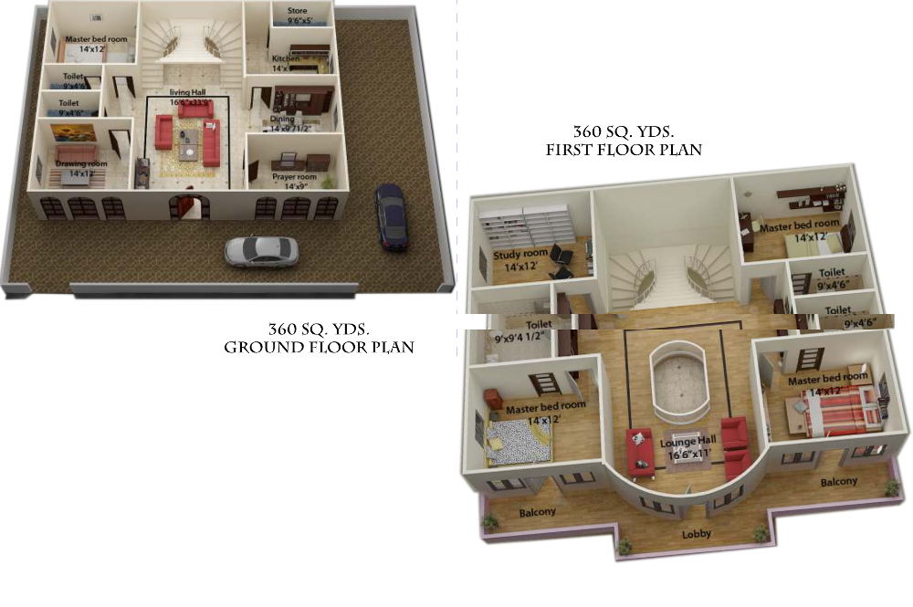3DFloorPlan of Dream Mega Dream City Villas