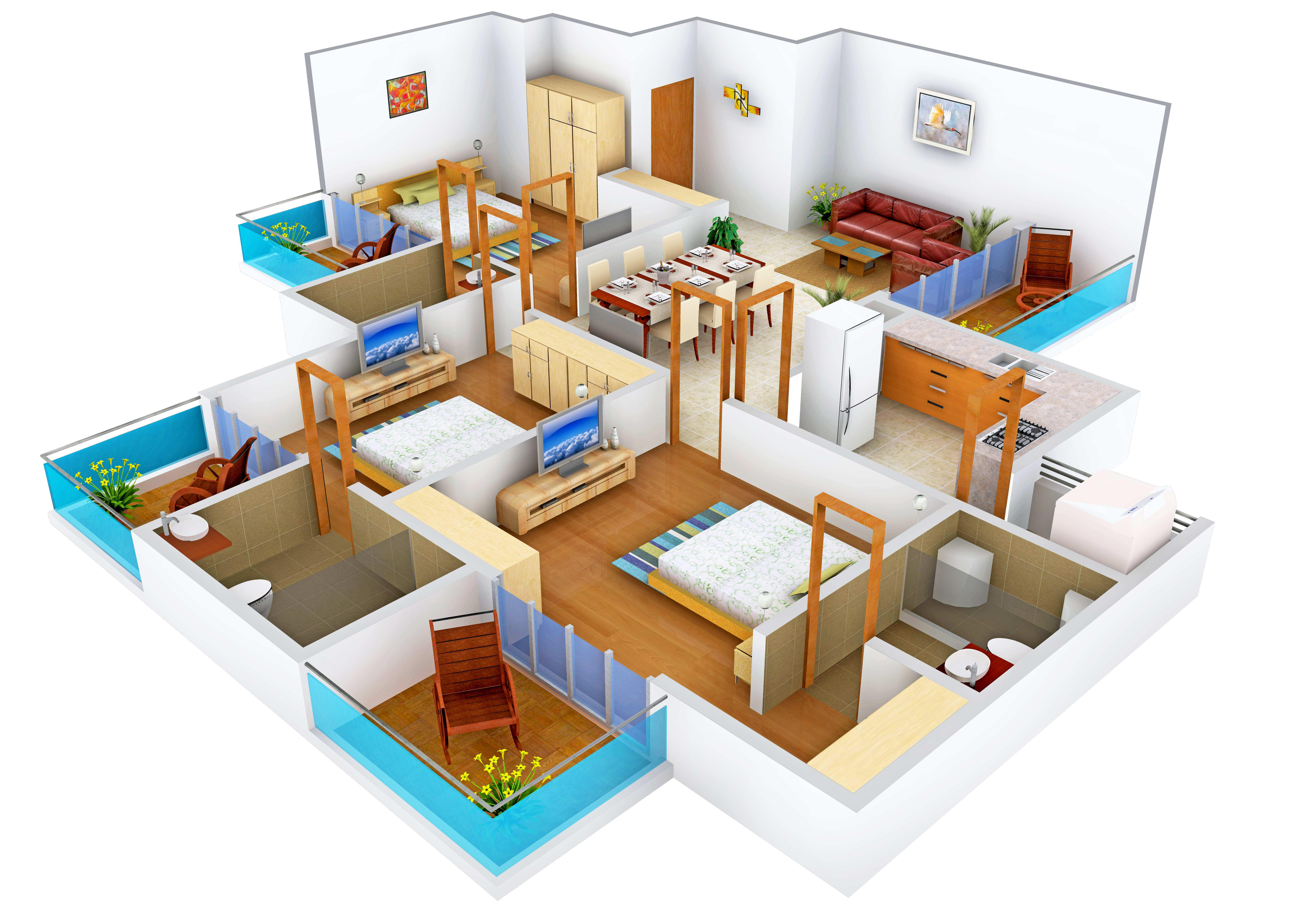 3DFloorPlan of Heera Skygolf
