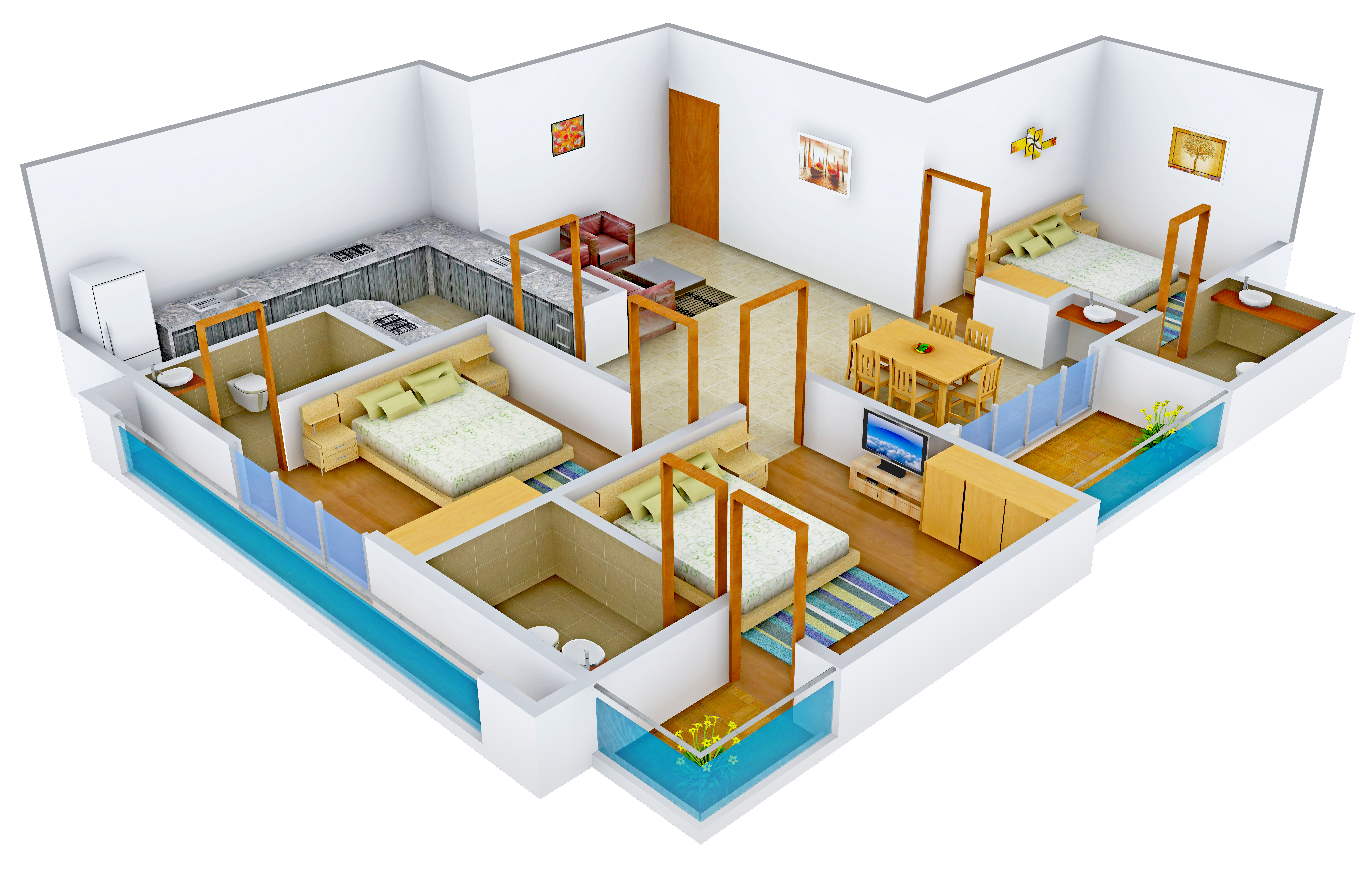 3DFloorPlan of Heera Skygolf