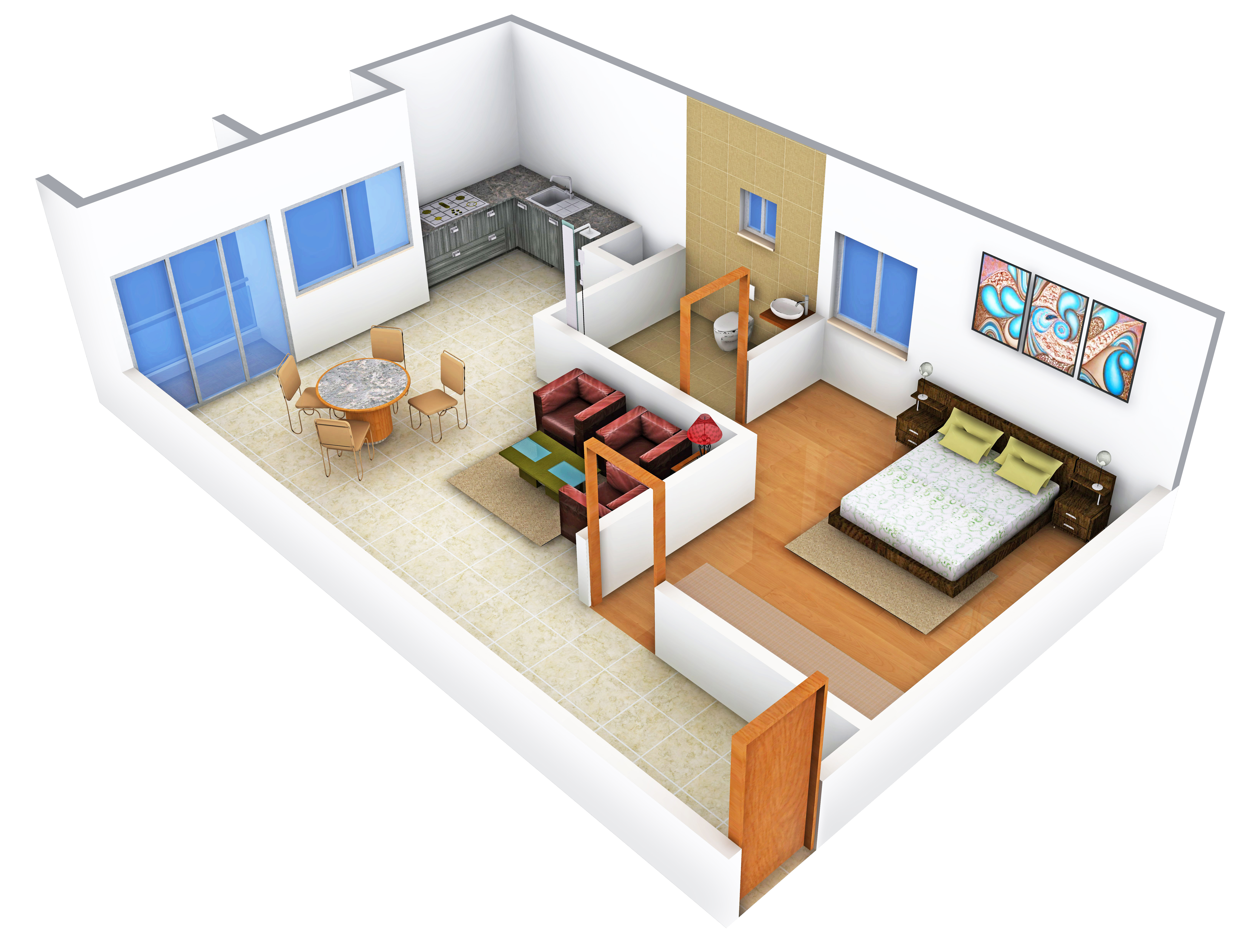 3DFloorPlan of Heera 4 Pillars
