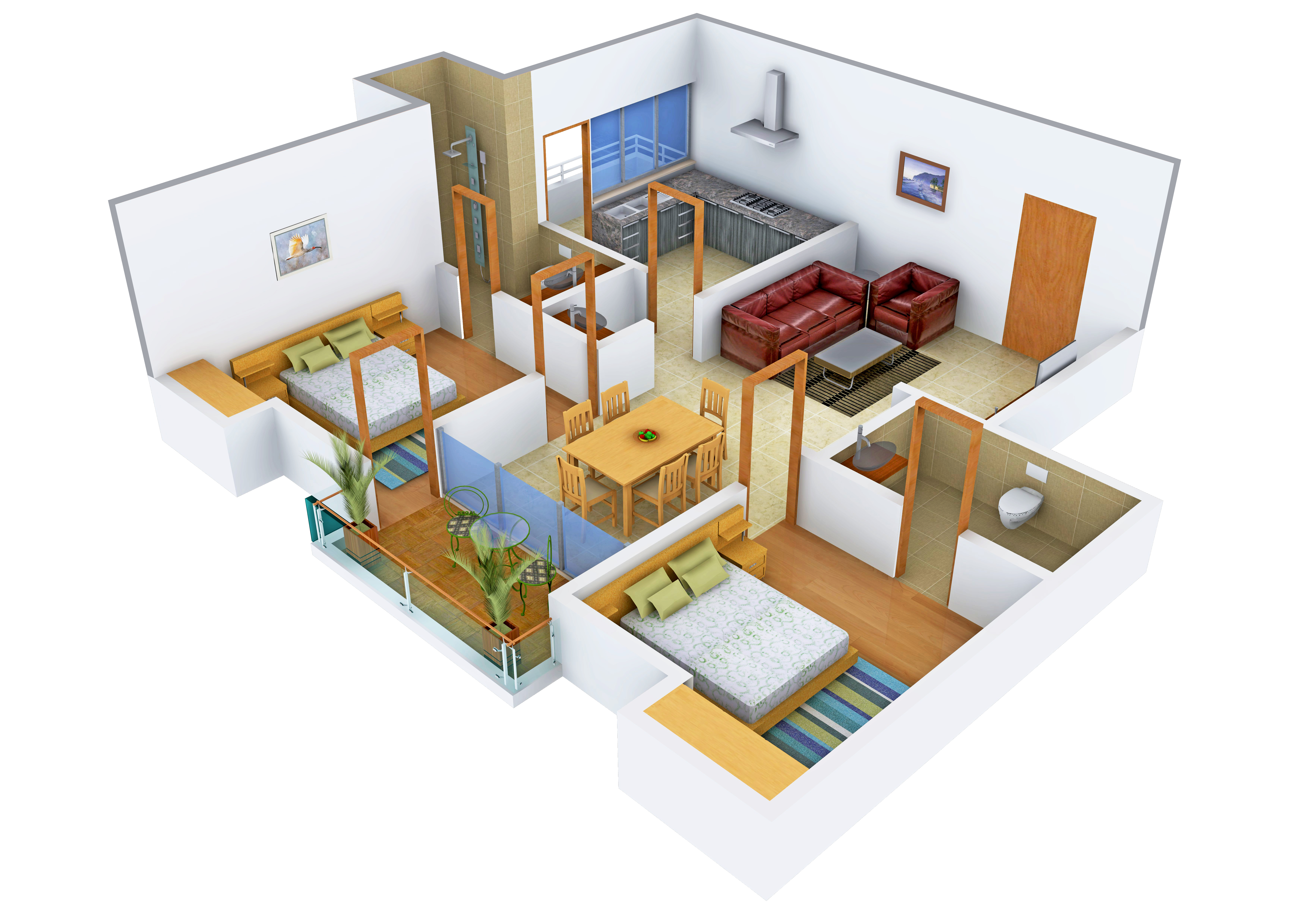 3DFloorPlan of Heera 4 Pillars