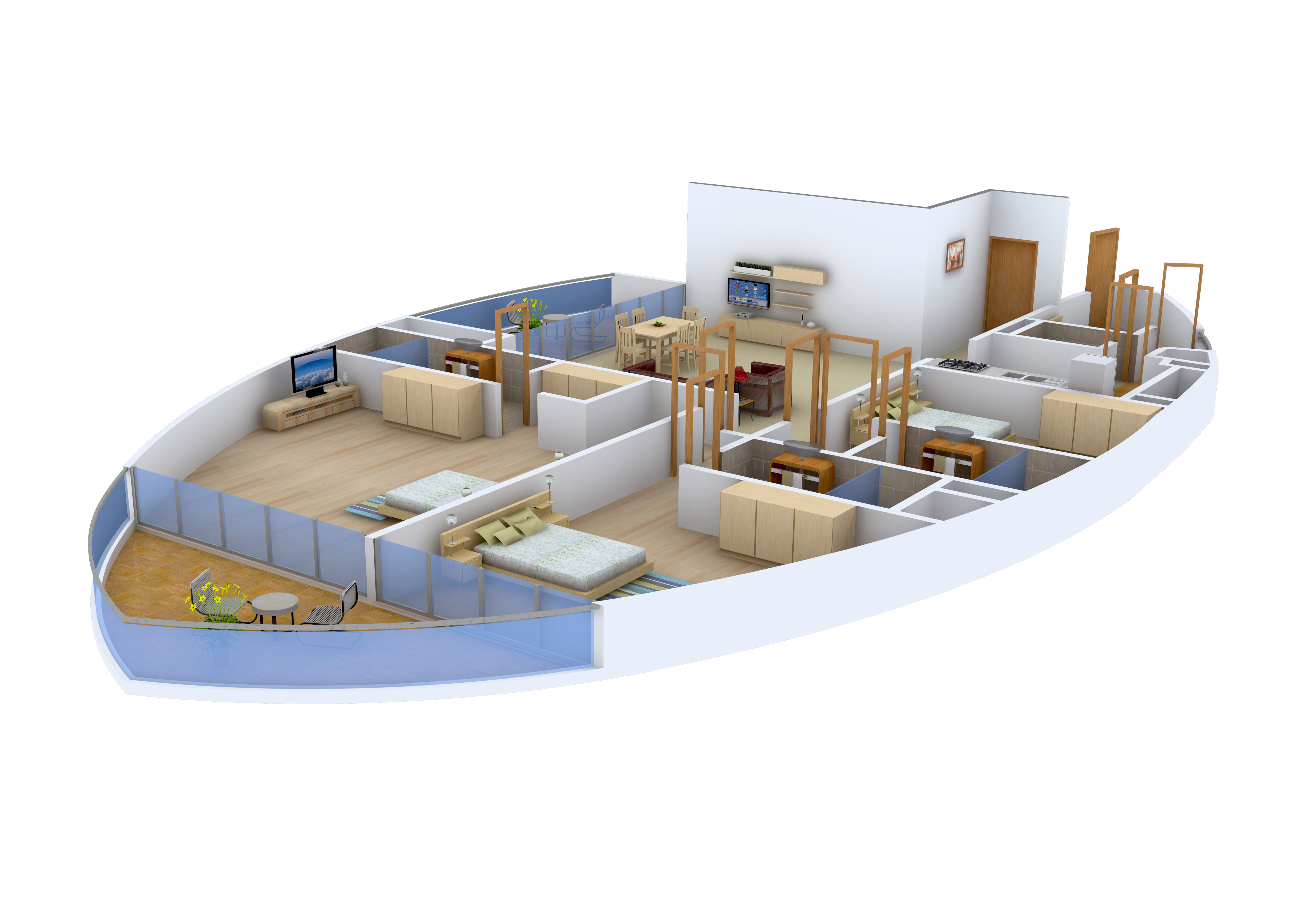 3DFloorPlan of Jaypee Tiara Tower