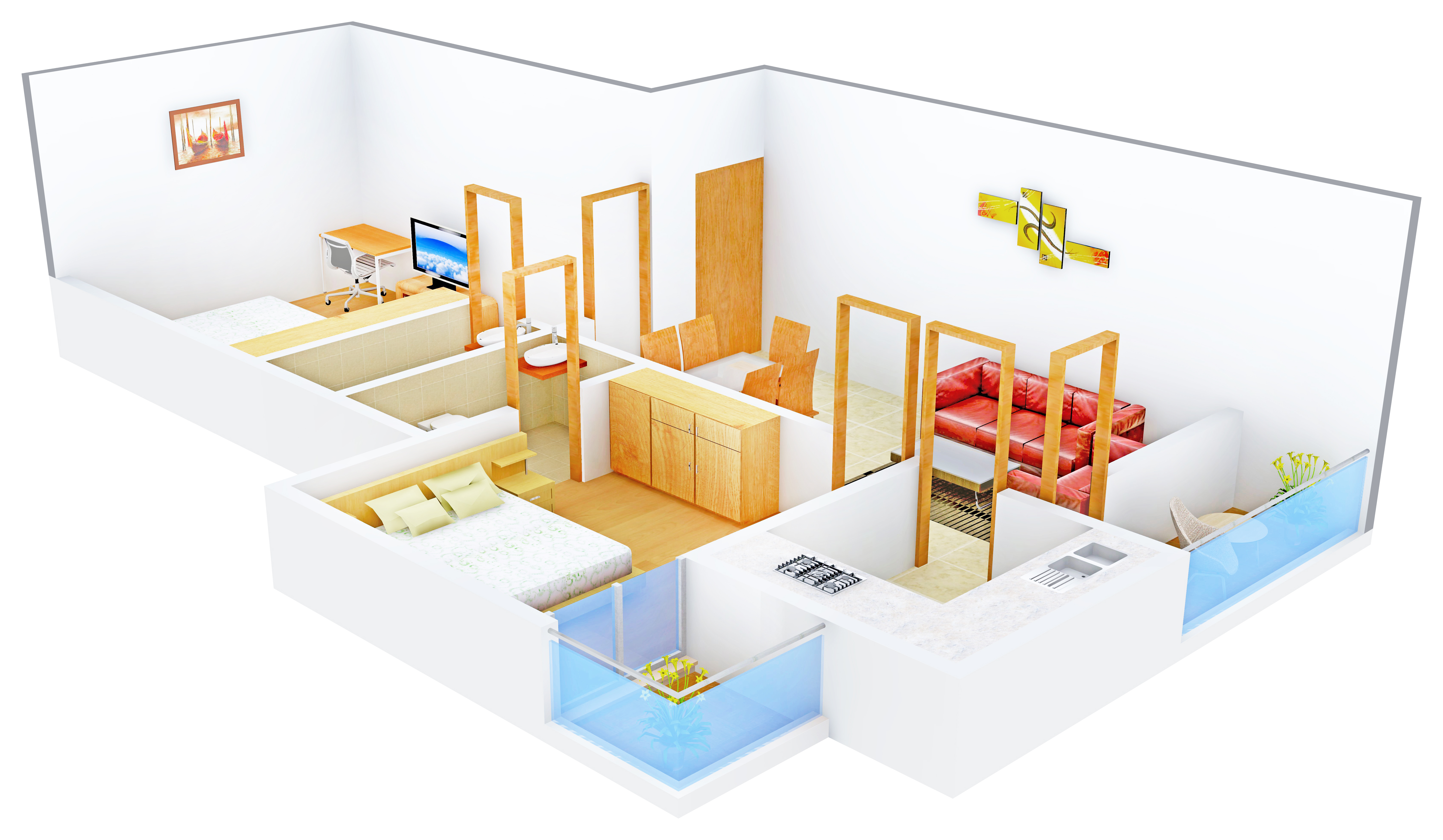 3DFloorPlan of IPG Samyak Residency