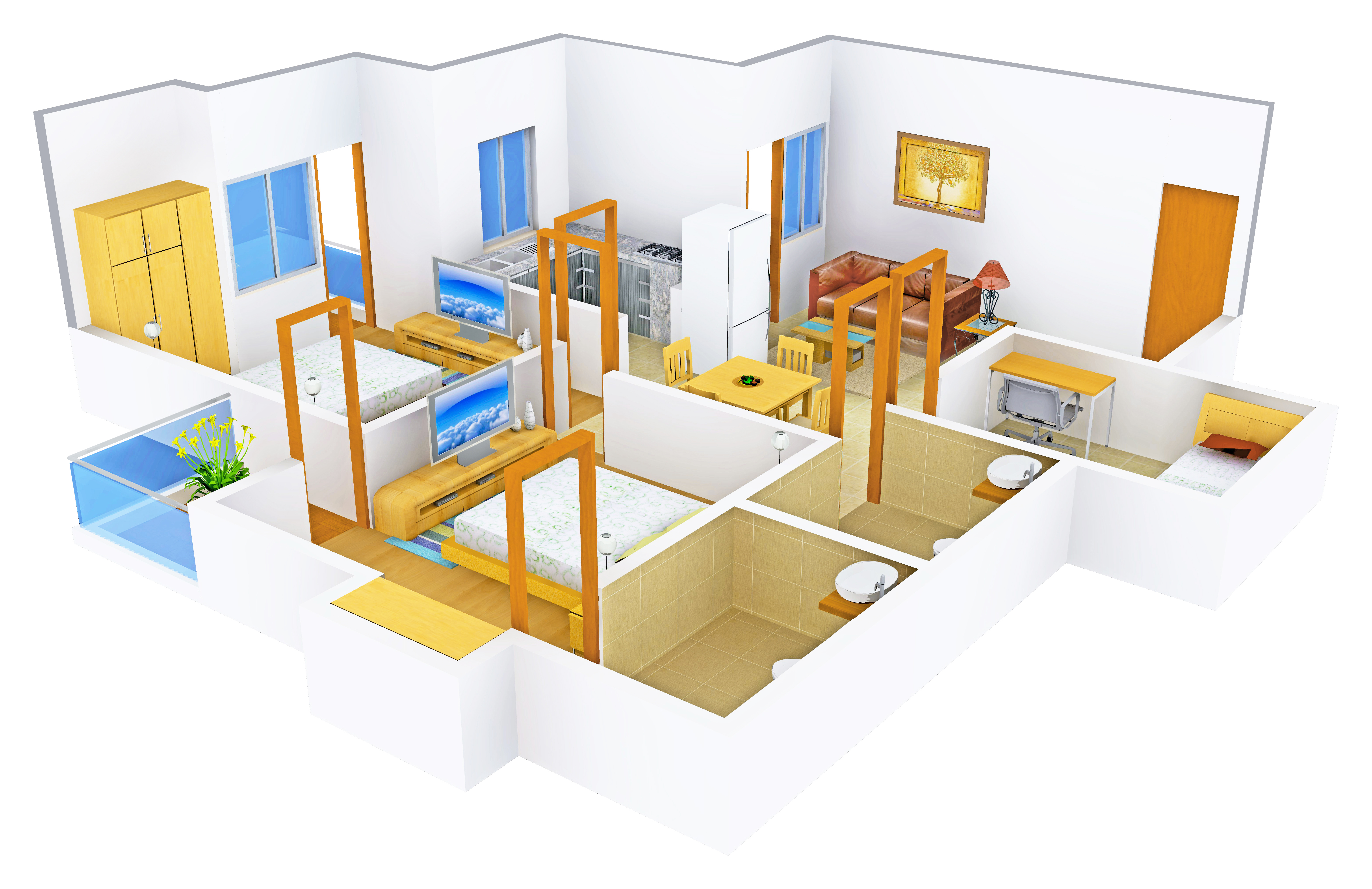 3DFloorPlan of Amrapali Riverview