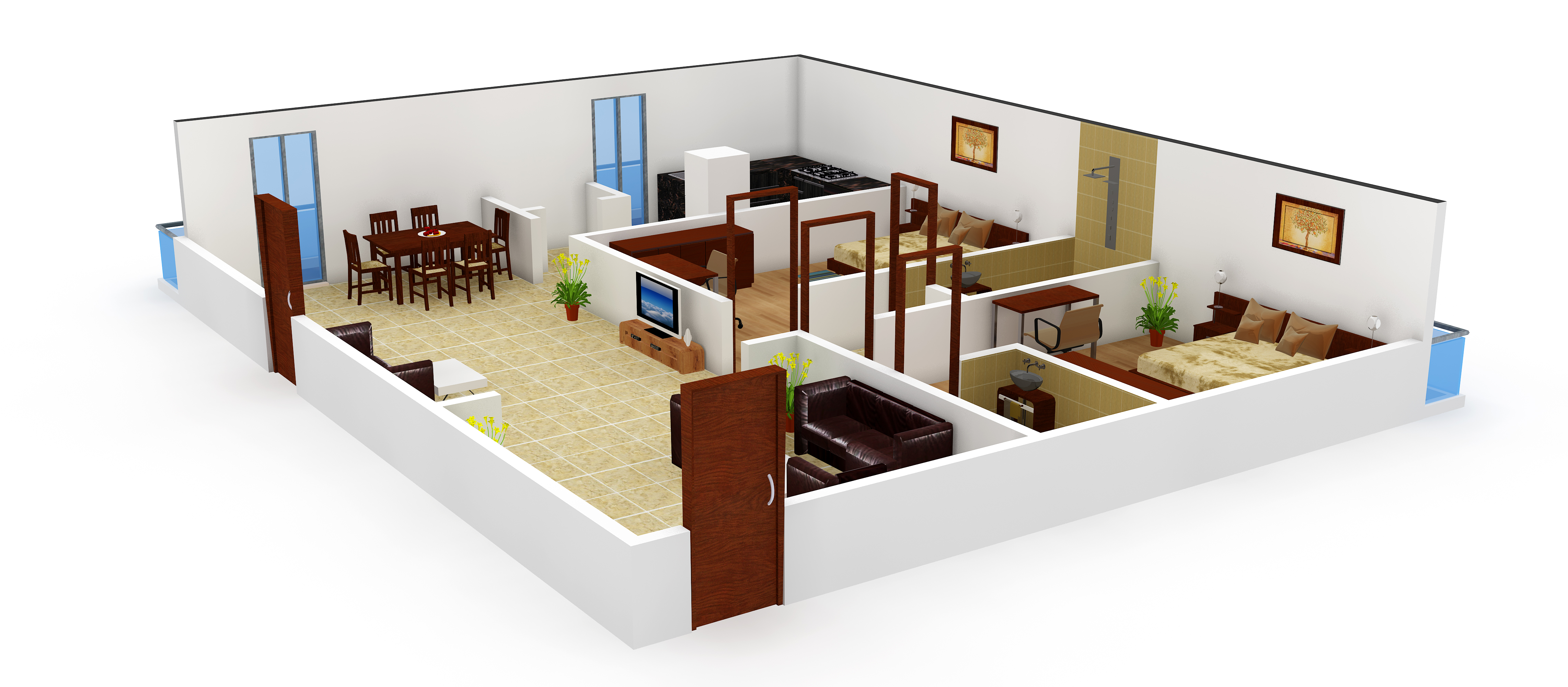 3DFloorPlan of Sree Green Homes