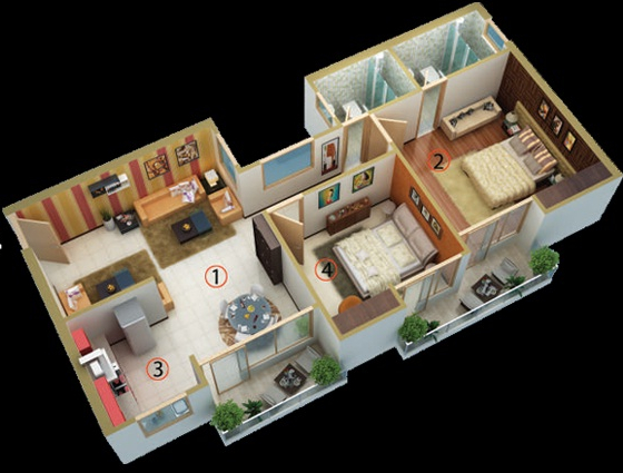 3DFloorPlan of Highbuild Sky Ville