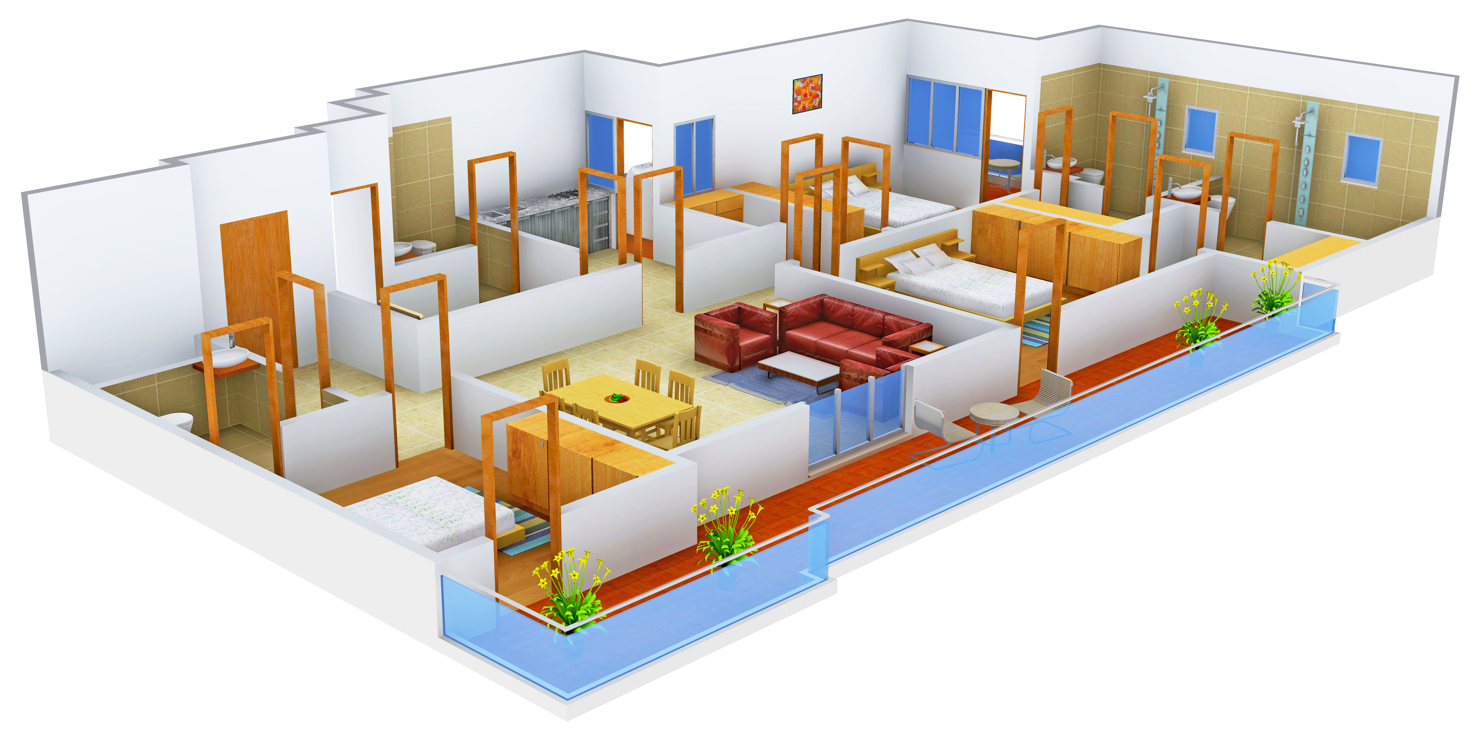 3DFloorPlan of Dhillon Burj One