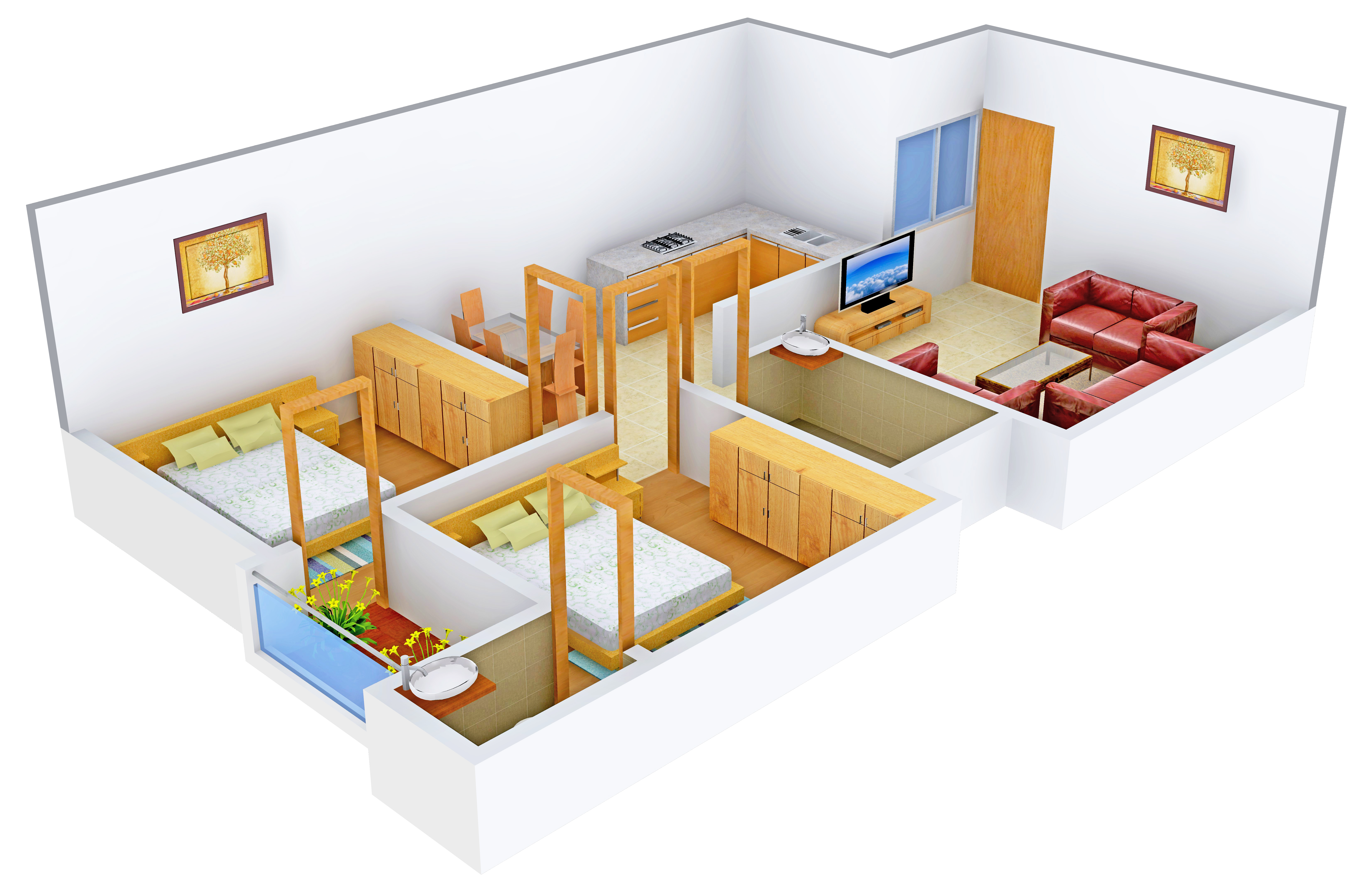 3DFloorPlan of Shriram Ganga Heights 2