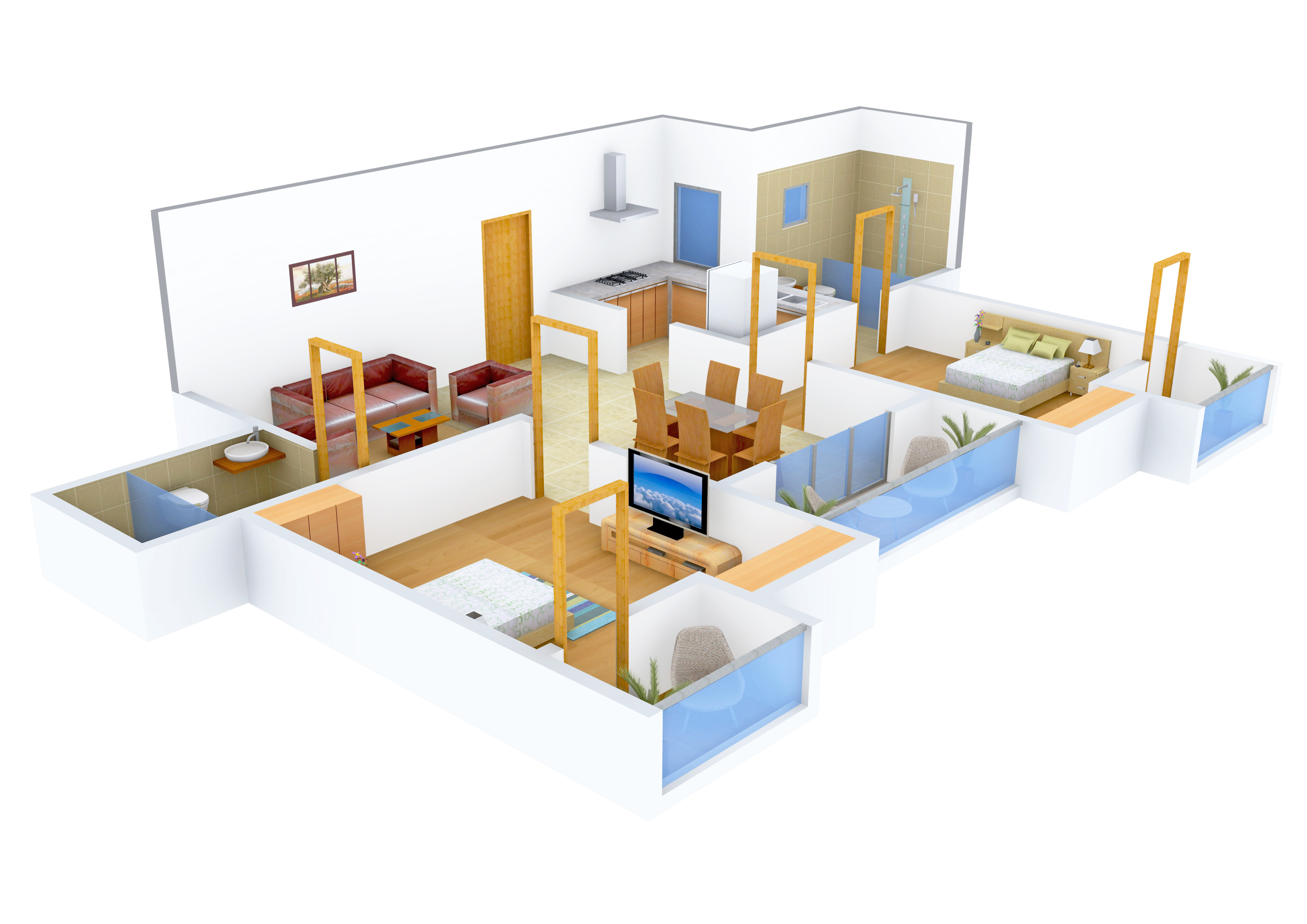 3DFloorPlan of Mahima Elite