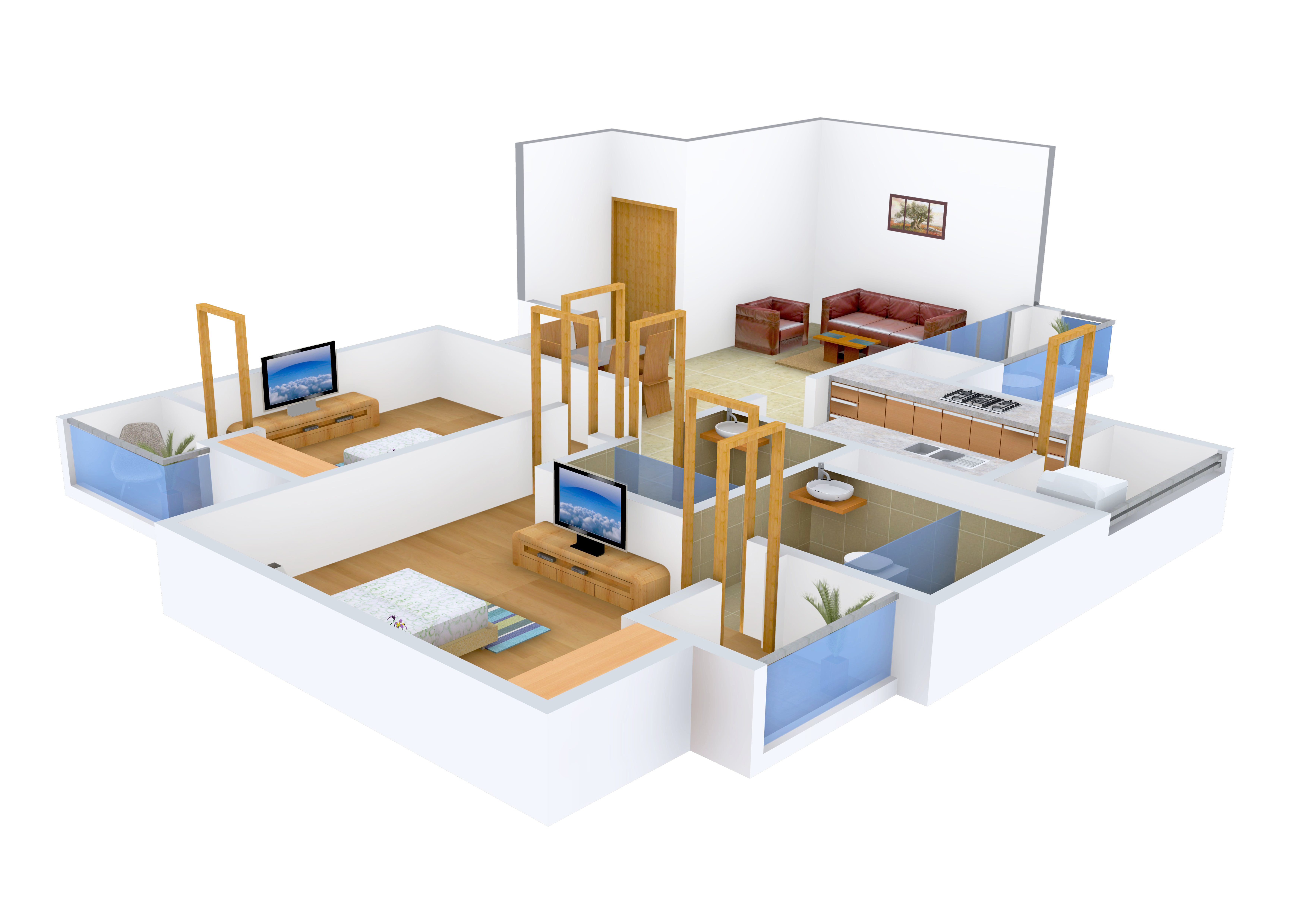 3DFloorPlan of Mahima Elite