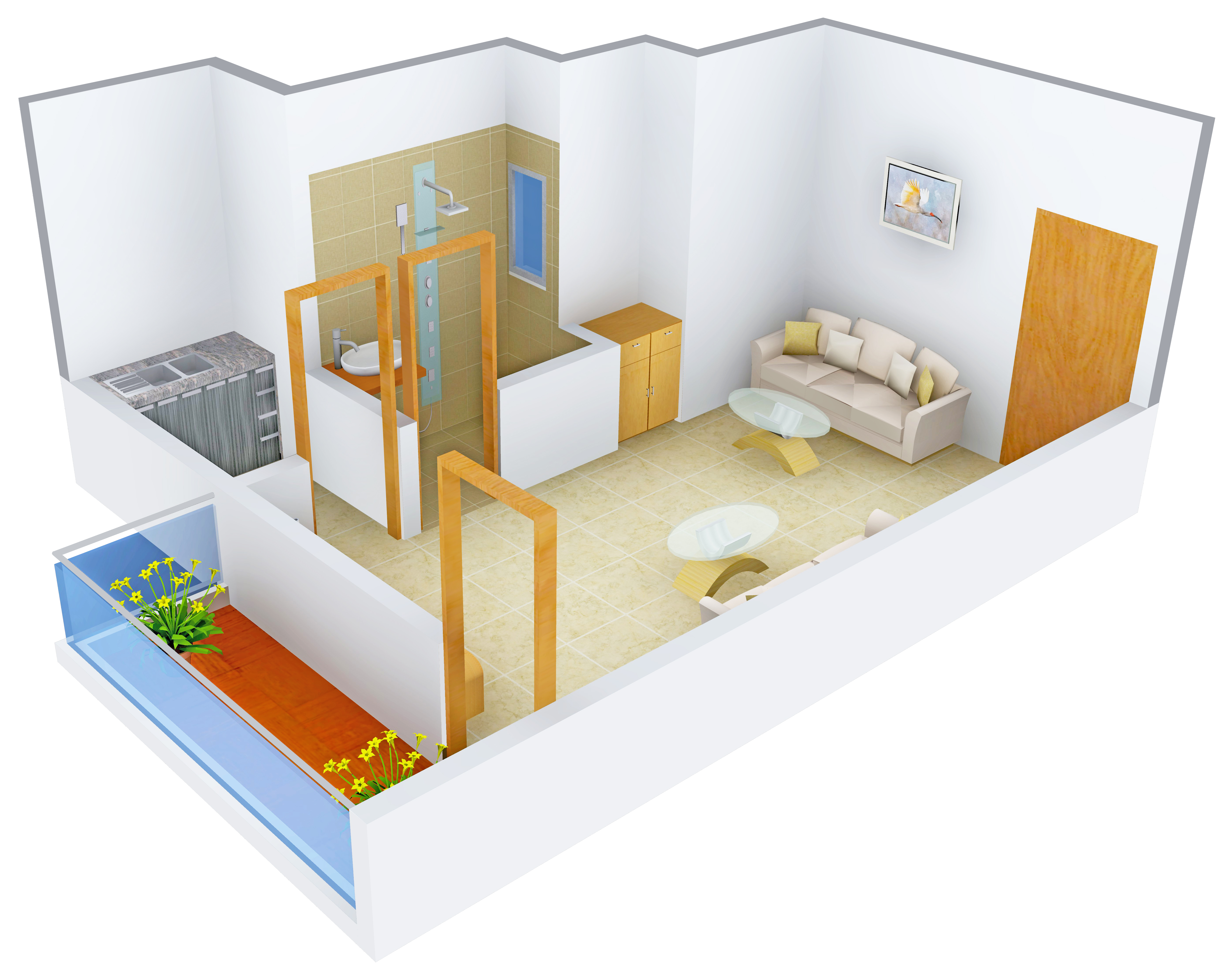 3DFloorPlan of Sandwoods Spangle Lok Vihar