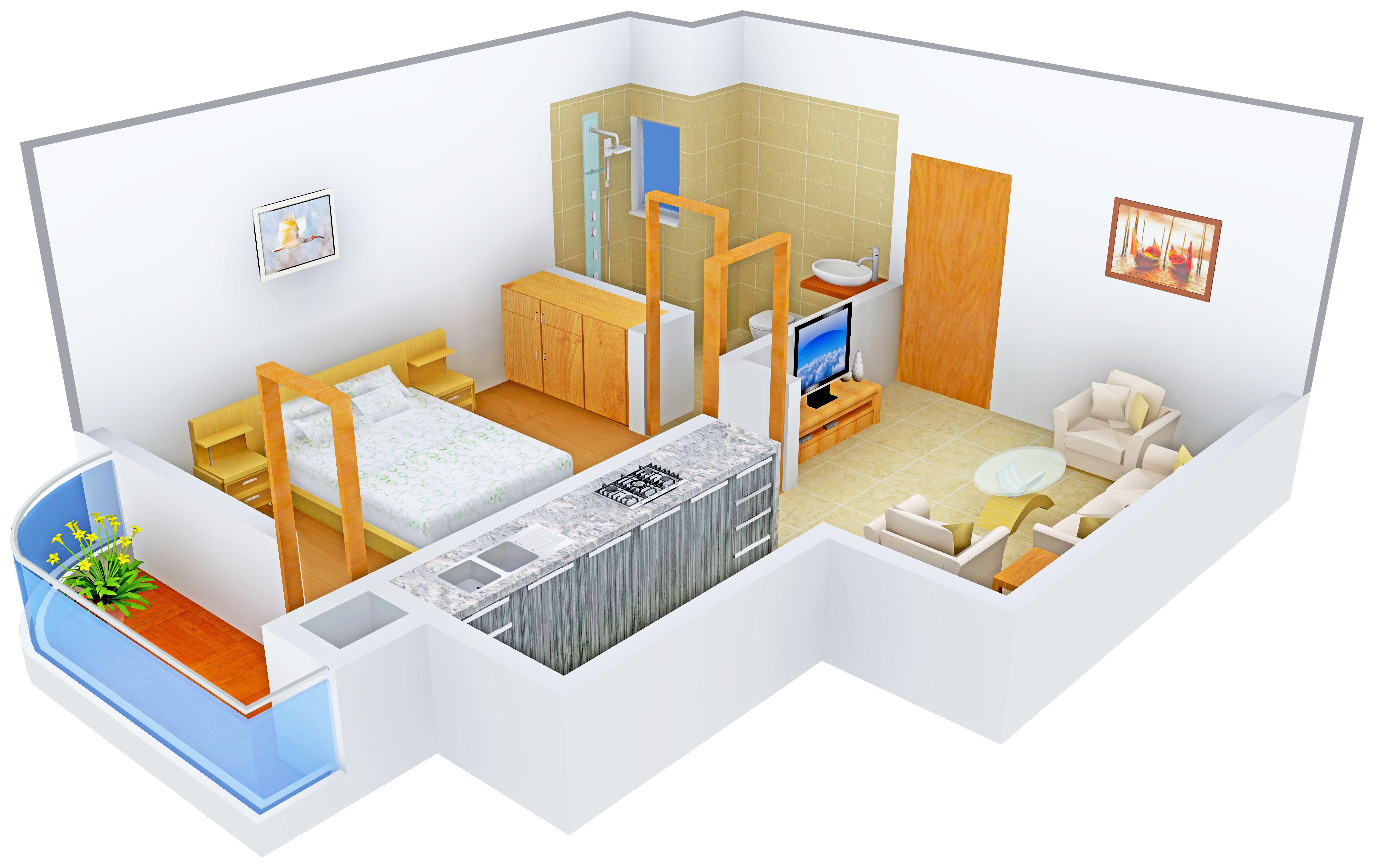 3DFloorPlan of Sandwoods Spangle Lok Vihar
