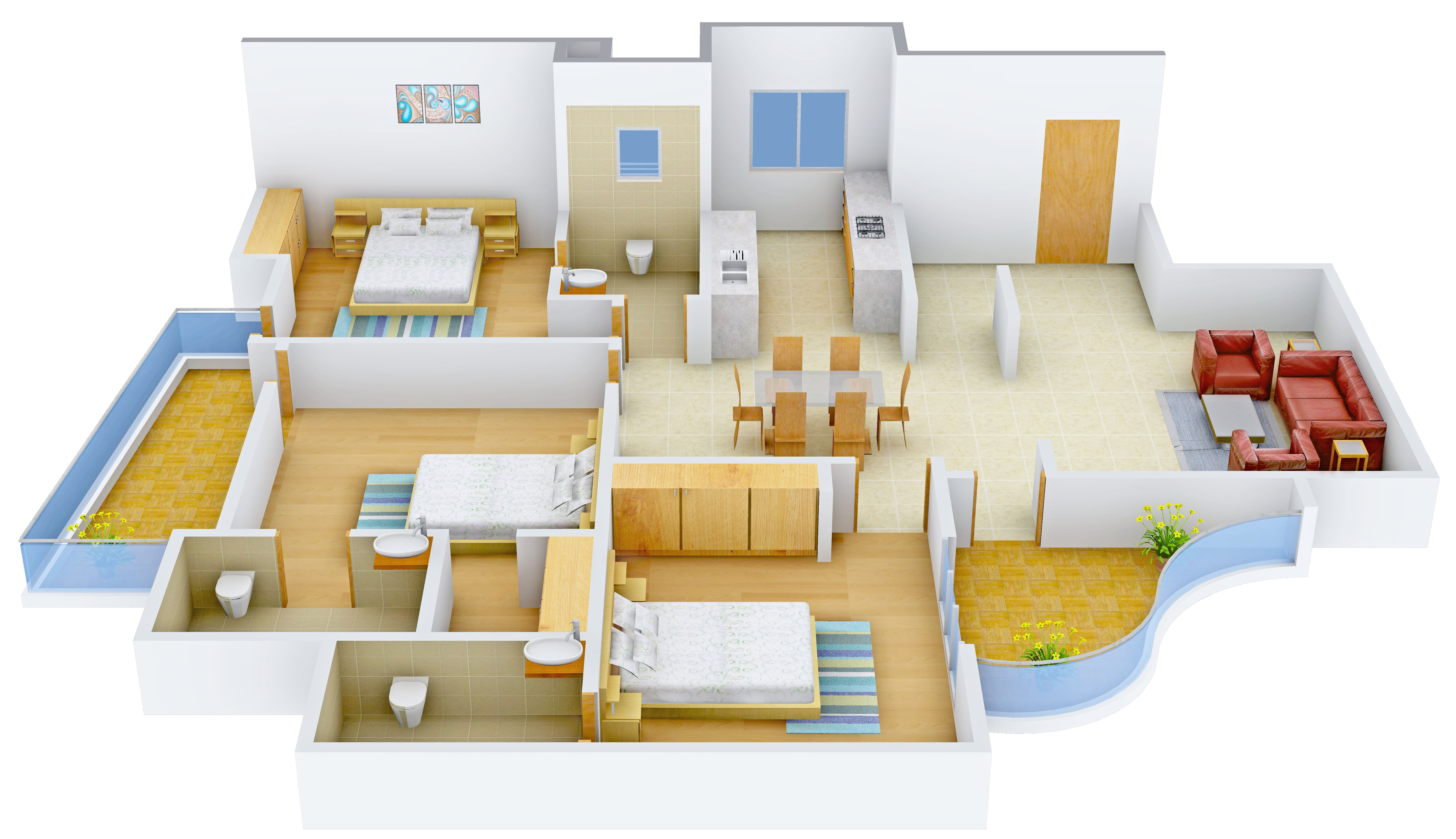 3DFloorPlan of Pearls Nirmal Chhaya Towers