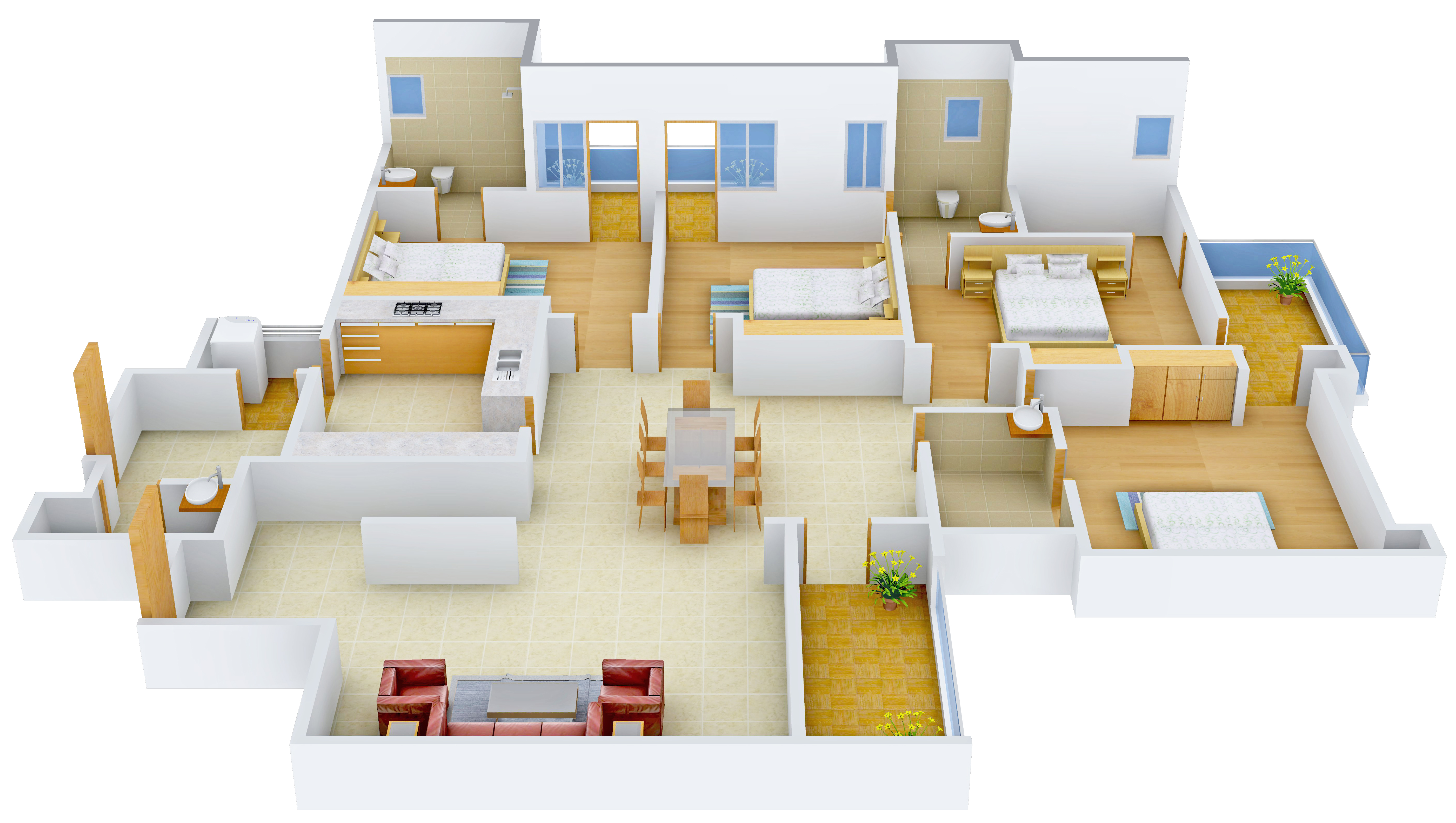 3DFloorPlan of Pearls Nirmal Chhaya Towers