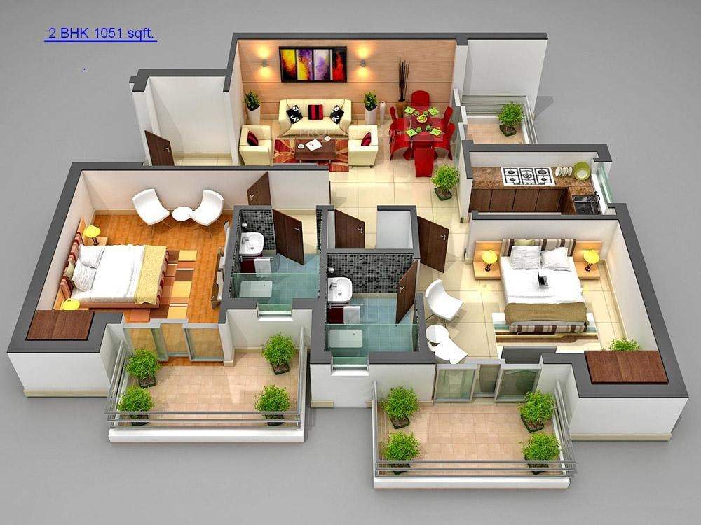 3DFloorPlan of Amandeep Aman Heights