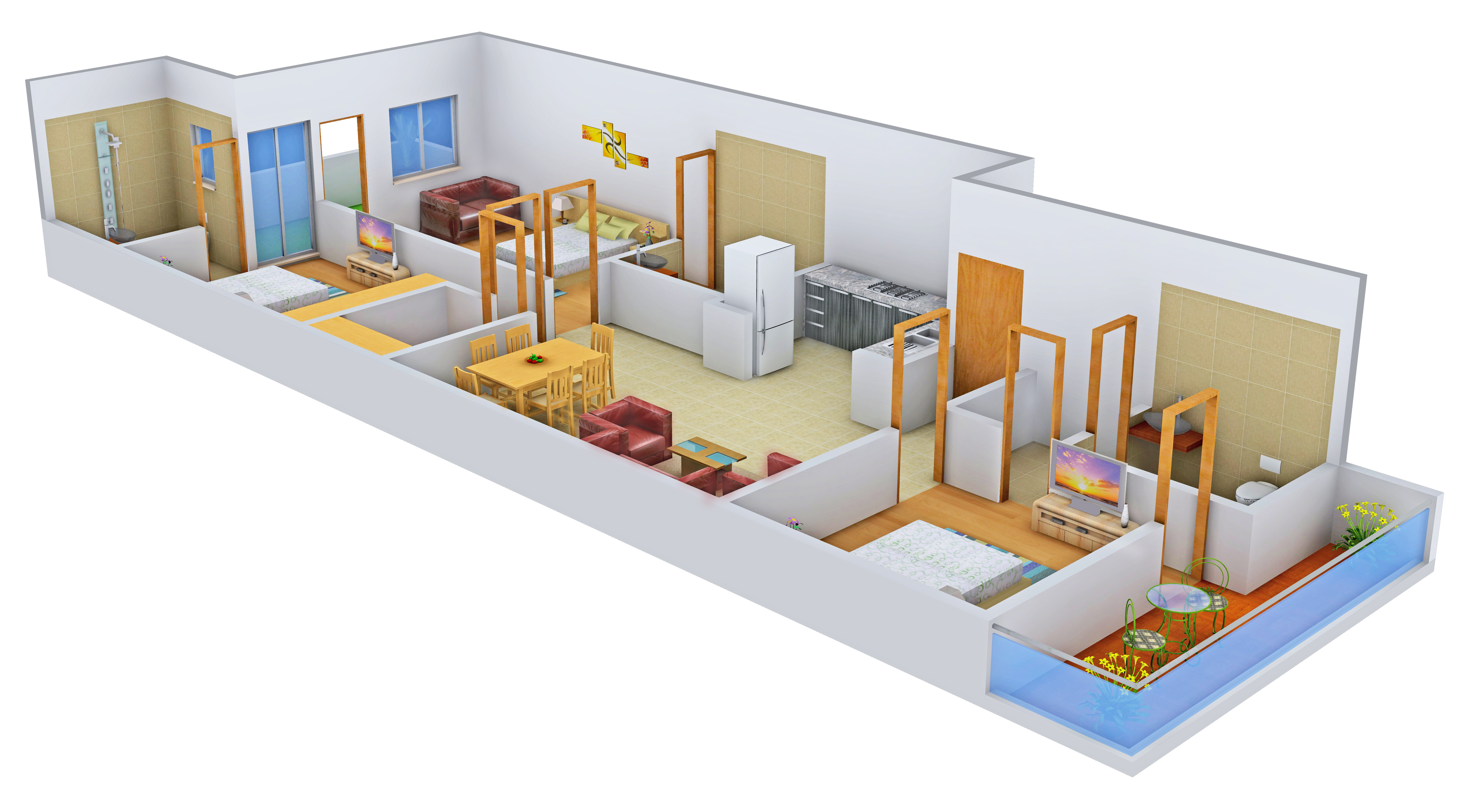 3DFloorPlan of K Soni Builders Greens II
