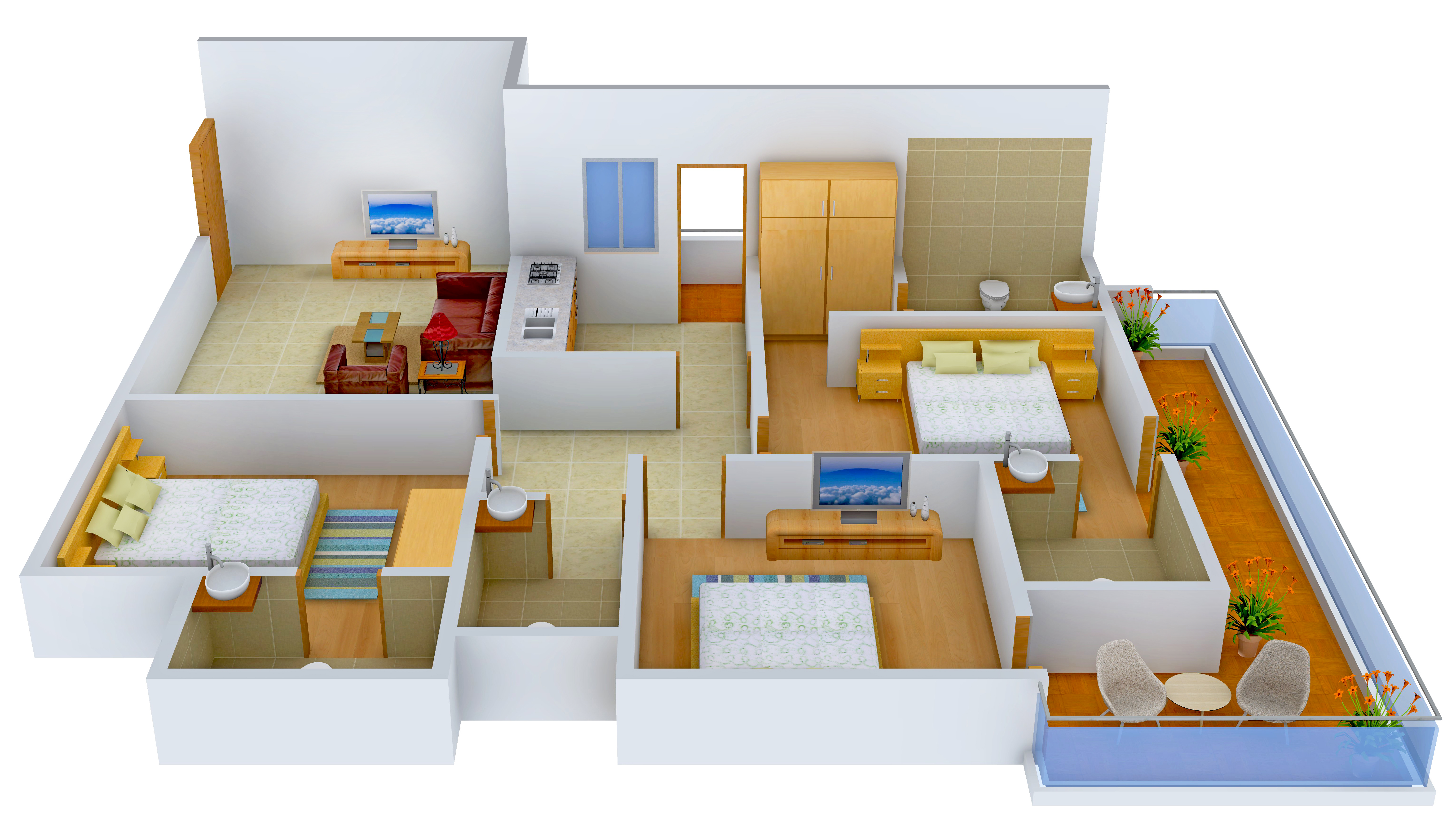3DFloorPlan of Deeksha Shri Bankey Bihari Dham