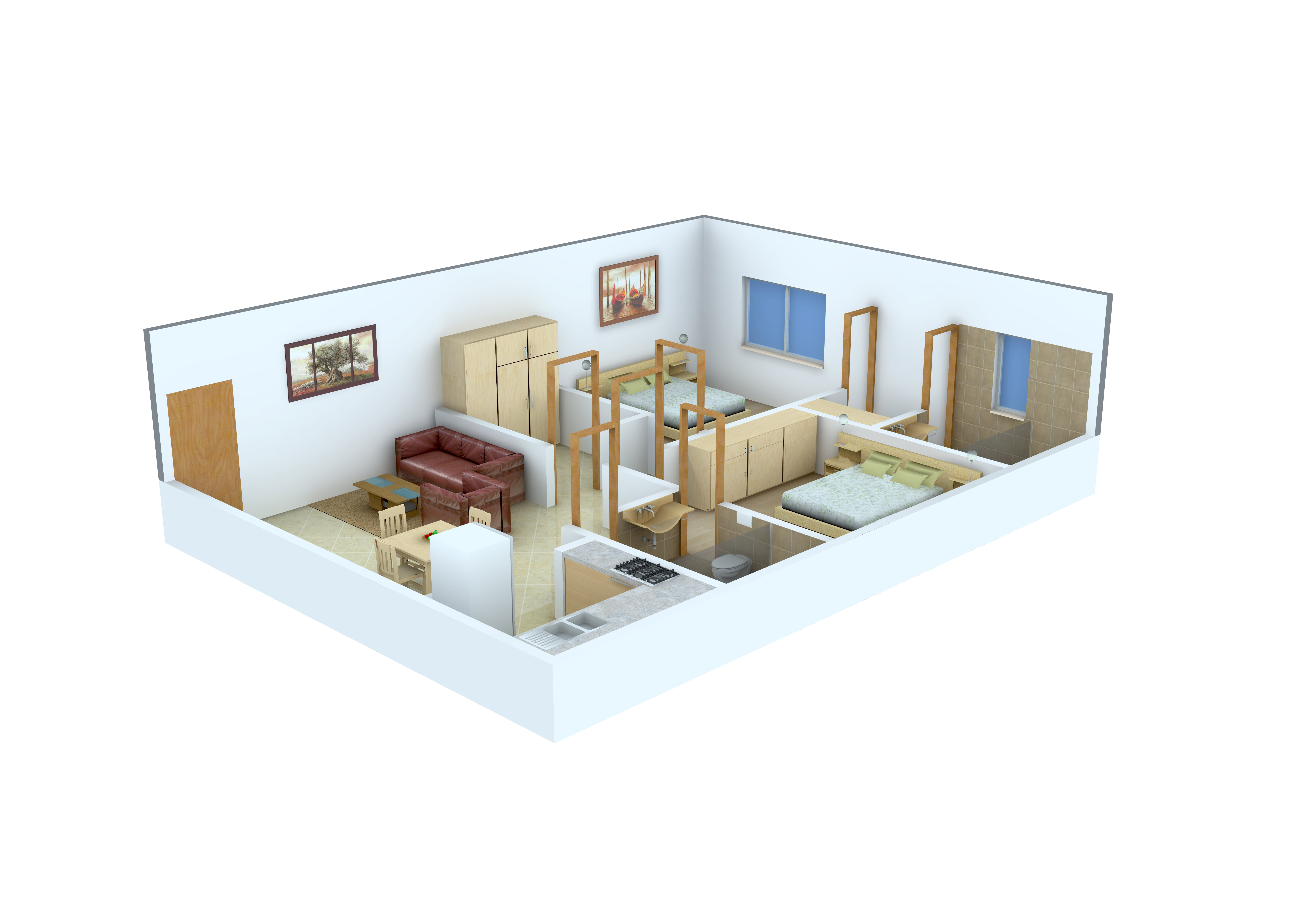 3DFloorPlan of Rhombus The Prakriti Heights