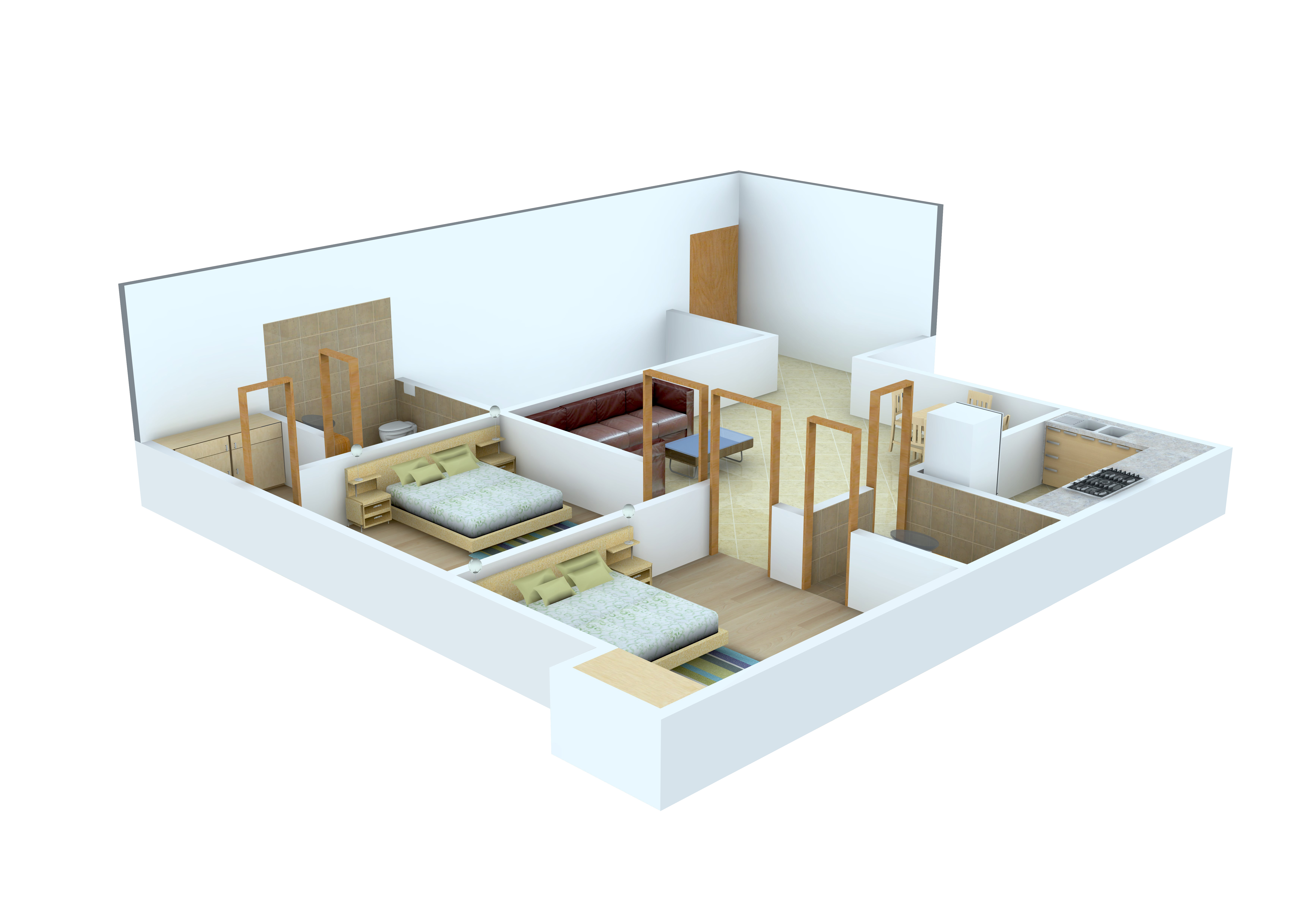 3DFloorPlan of Rhombus The Prakriti Heights