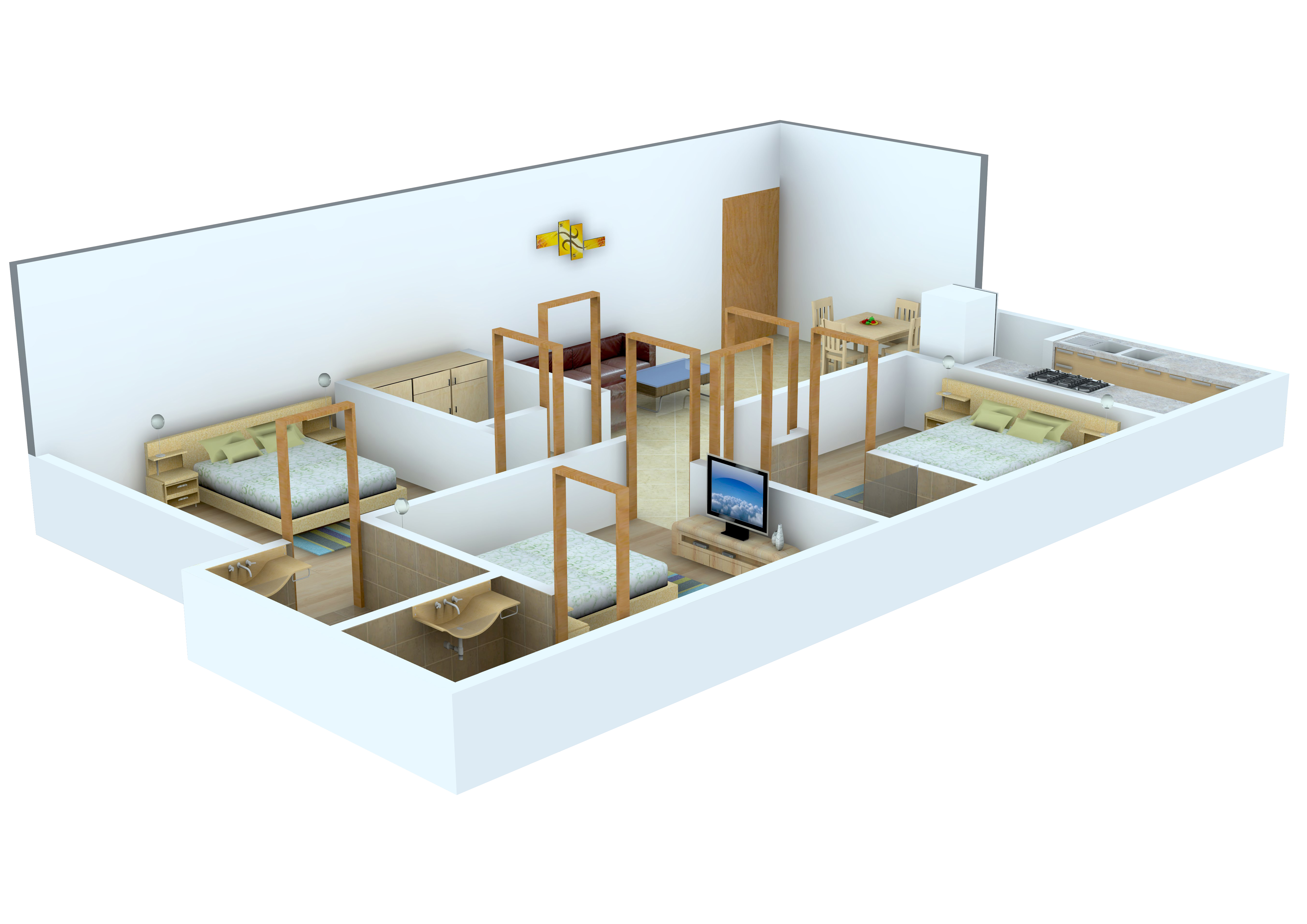 3DFloorPlan of Rhombus The Prakriti Heights