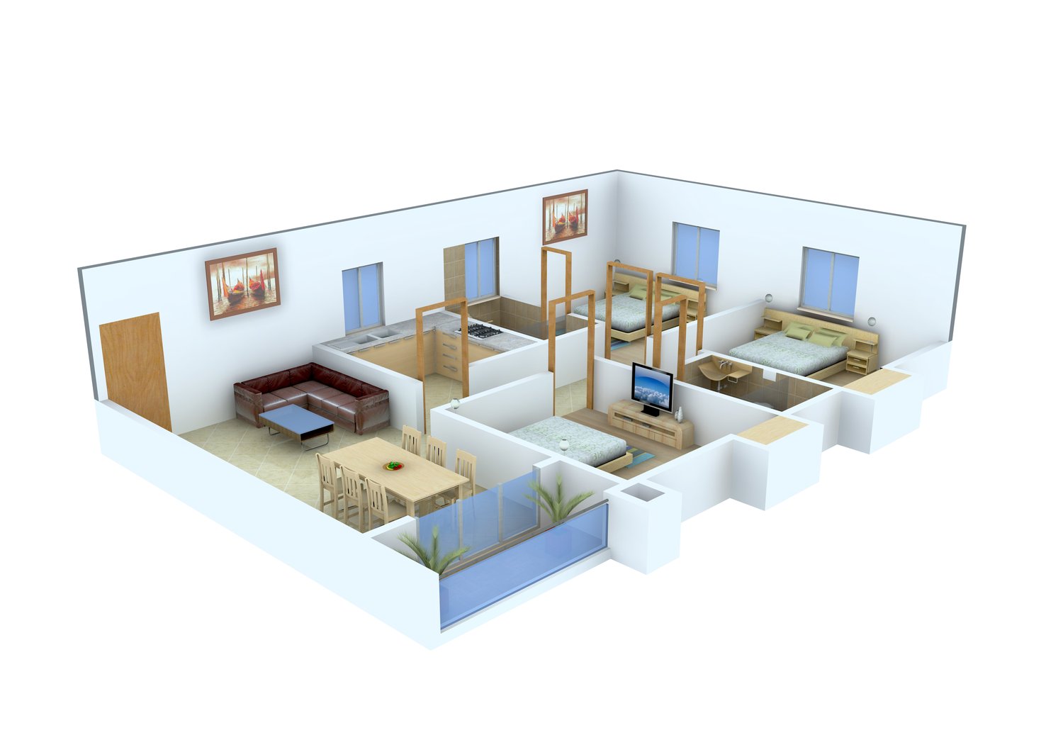 3DFloorPlan of Aster Shree Gardens